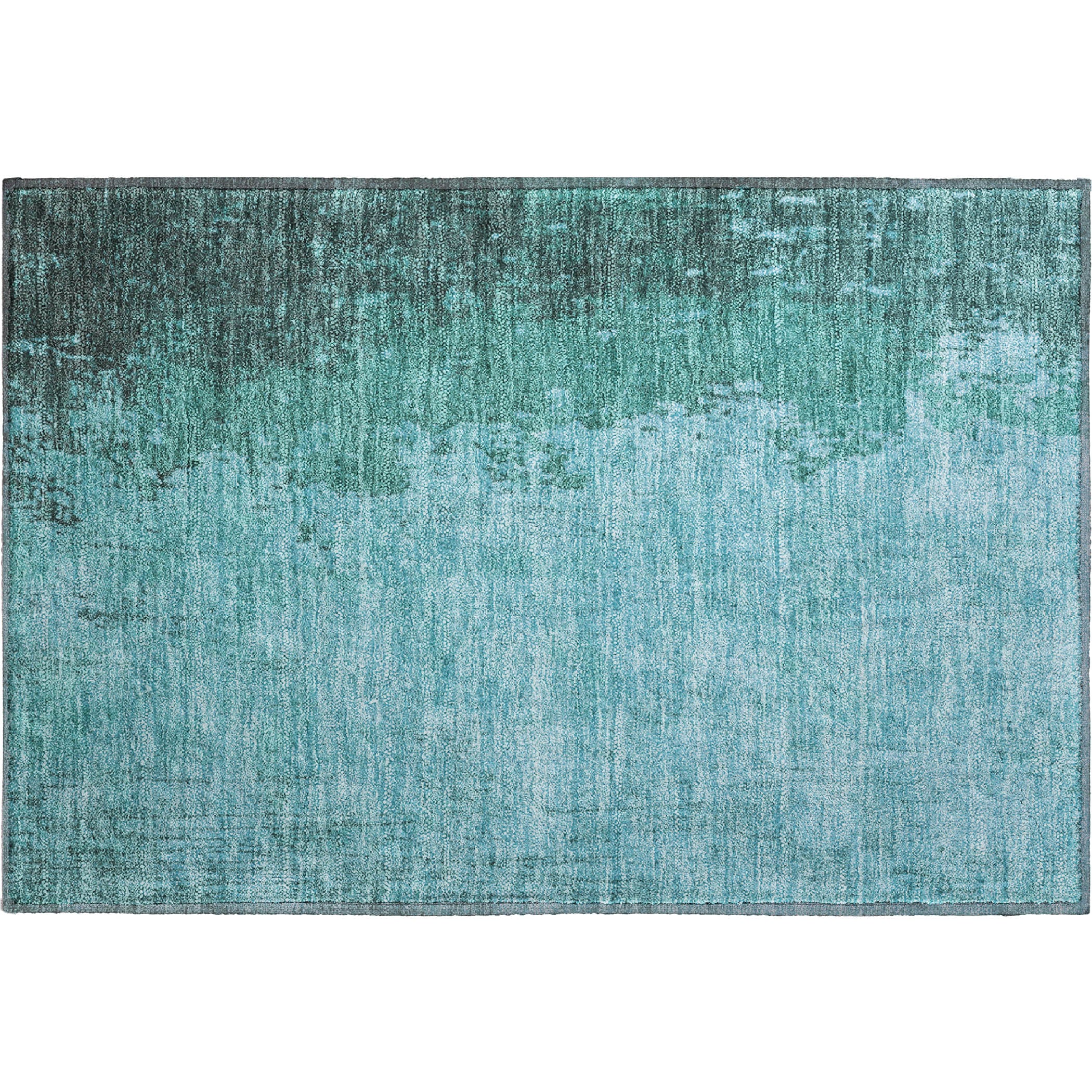 Lisbon Machine Washable Transitional Teal Rug 1'8" x 2'6" #shape_Rectangle