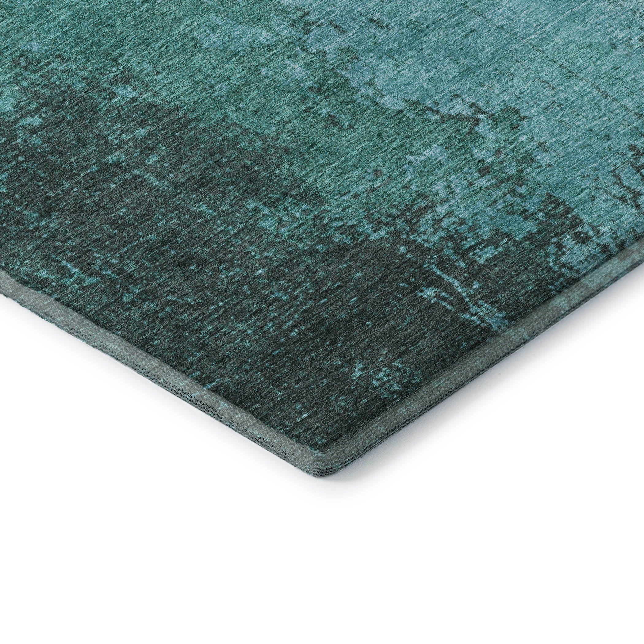 Lisbon Machine Washable Transitional Teal Rug 1'8" x 2'6" #shape_Rectangle