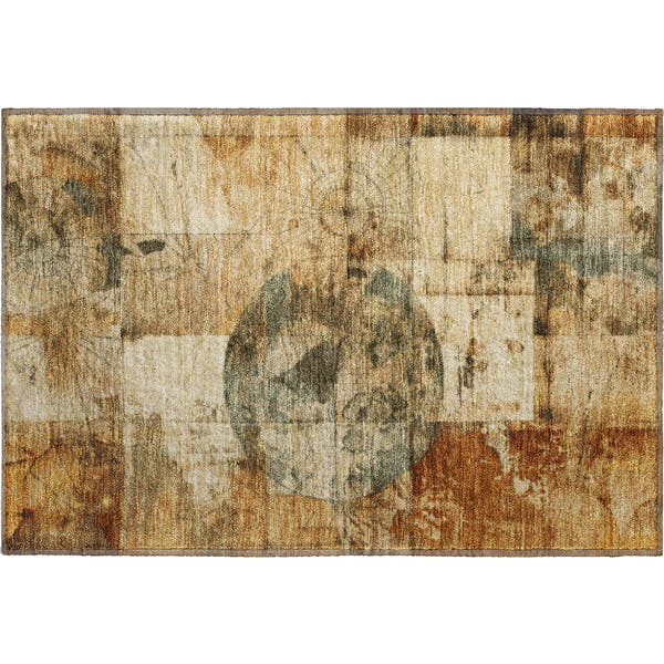 Vienna Machine Washable Transitional Beige Brown Rug 1'8" x 2'6"