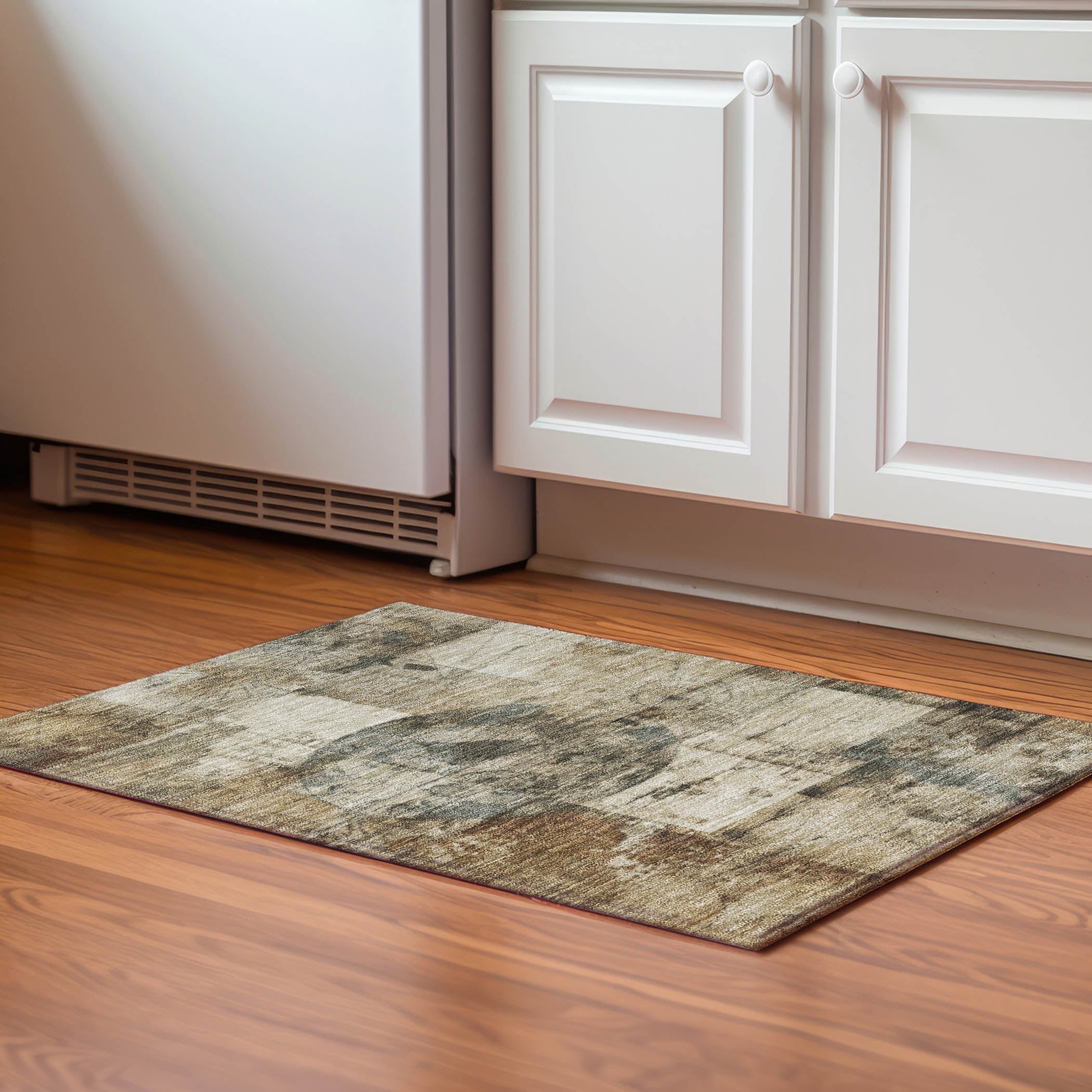 Vienna Machine Washable Transitional Taupe Brown Rug 1'8" x 2'6" #shape_Rectangle