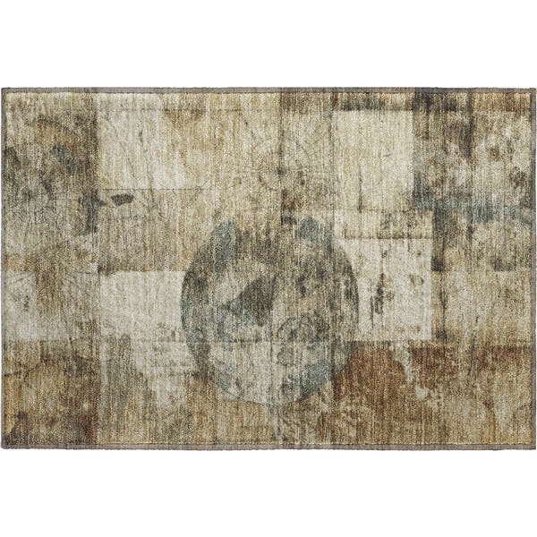 Vienna Machine Washable Transitional Taupe Brown Rug 1'8" x 2'6"