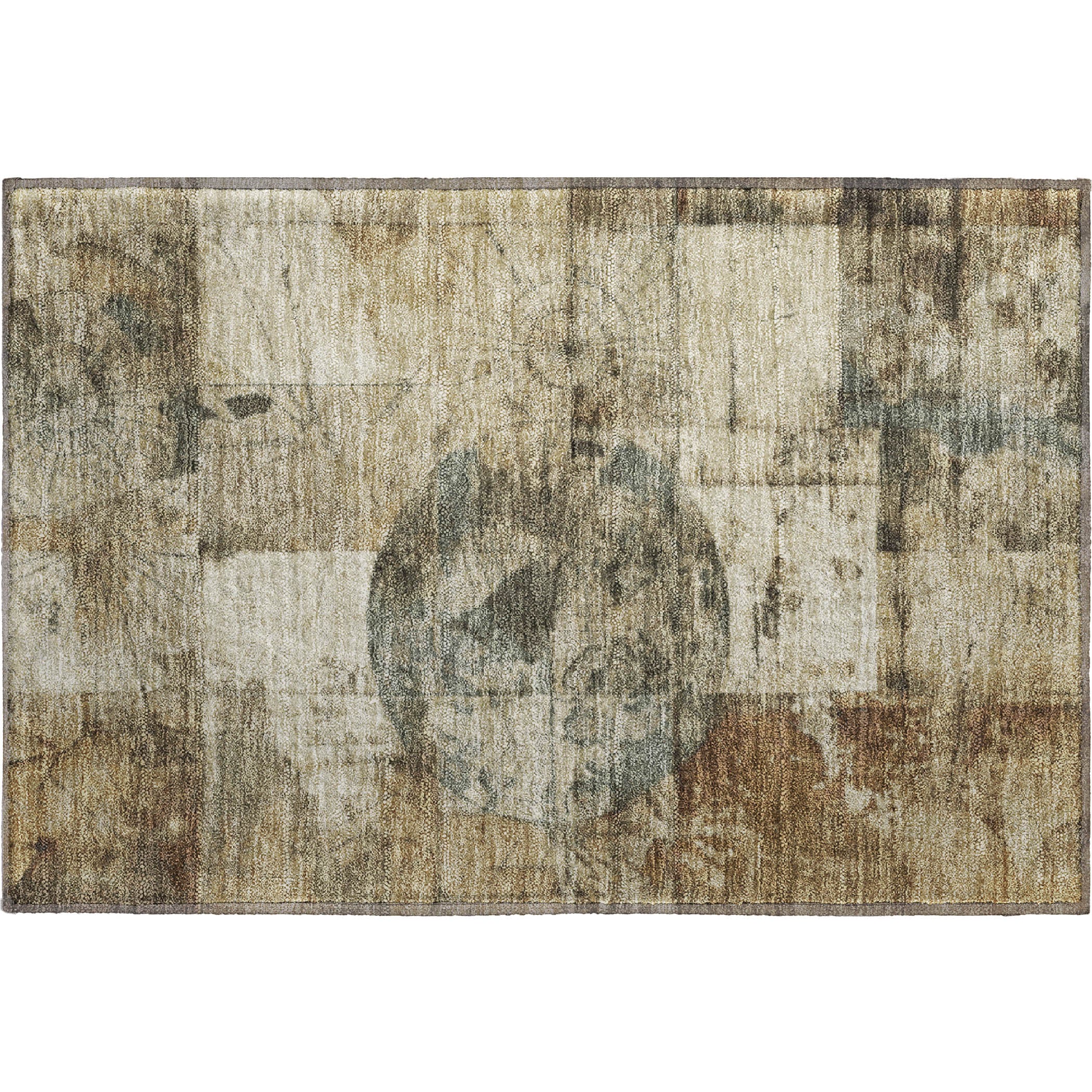 Vienna Machine Washable Transitional Taupe Brown Rug 1'8" x 2'6" #shape_Rectangle