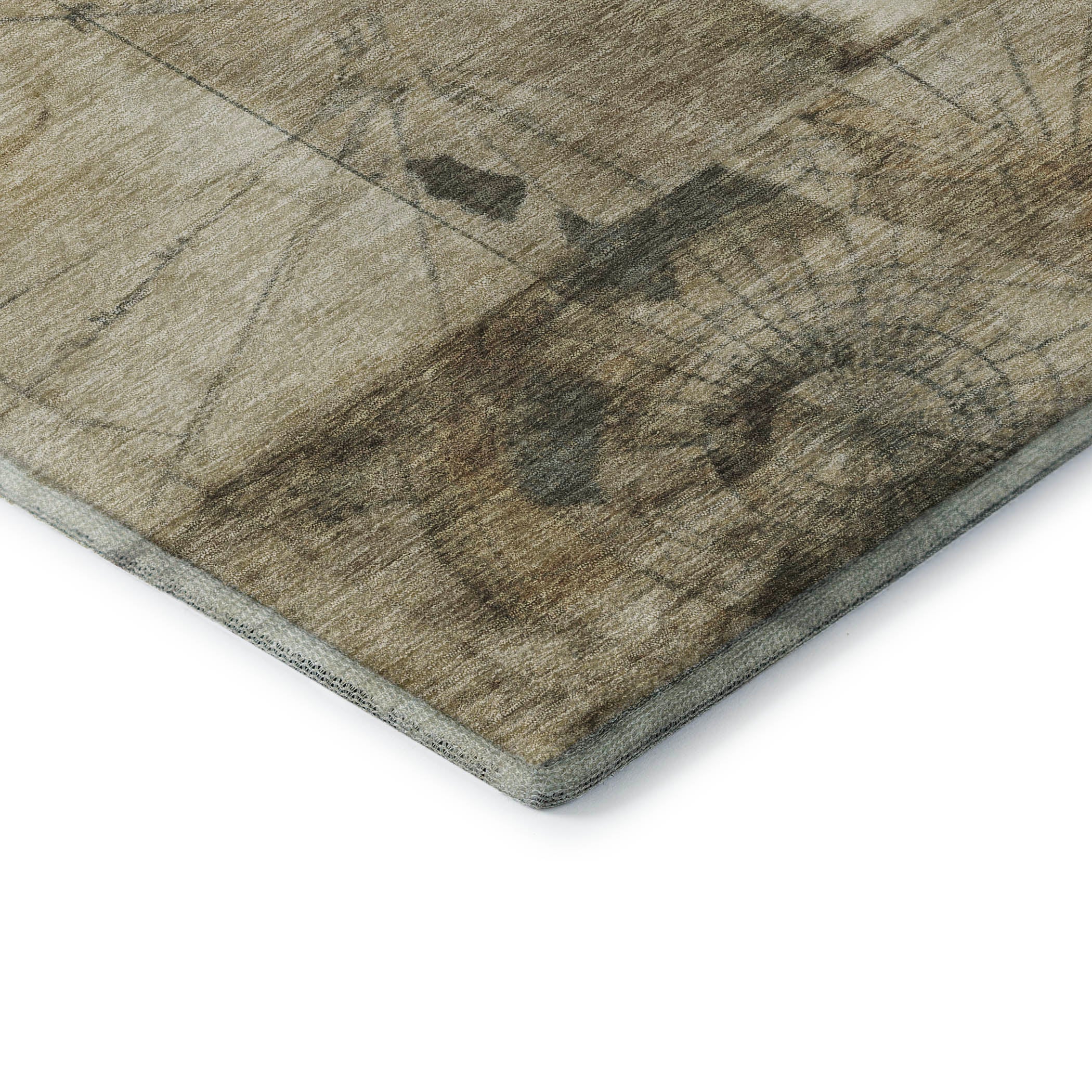 Vienna Machine Washable Transitional Taupe Brown Rug 1'8" x 2'6" #shape_Rectangle