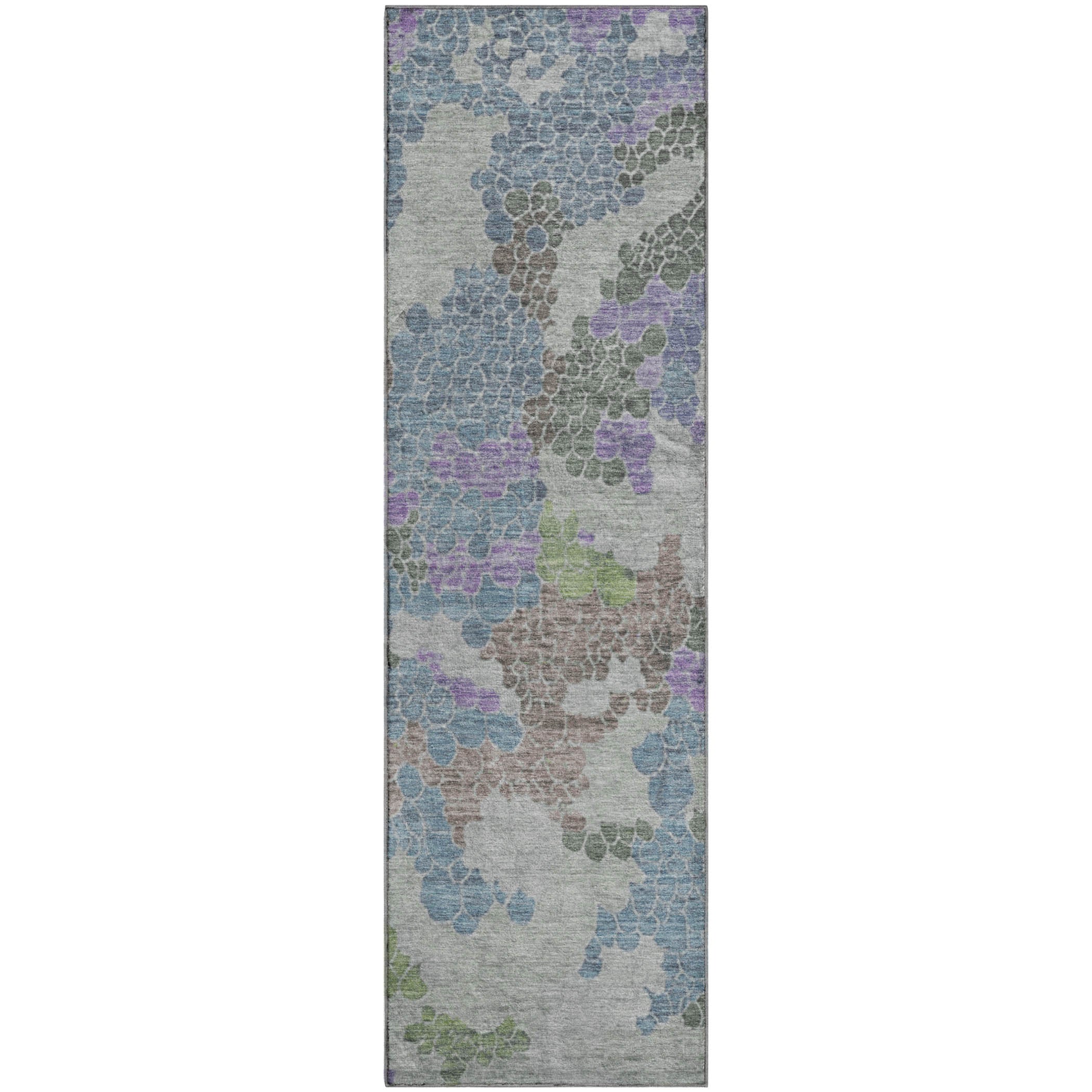 Kyoto Machine Washable Transitional Blue Rug 2'3" x 7'6" #shape_Runner