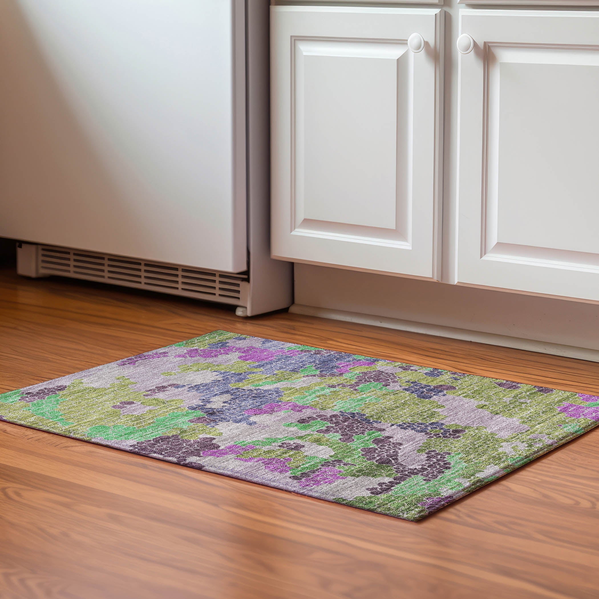 Kyoto Machine Washable Transitional Fern Green Rug 1'8" x 2'6" #shape_Rectangle