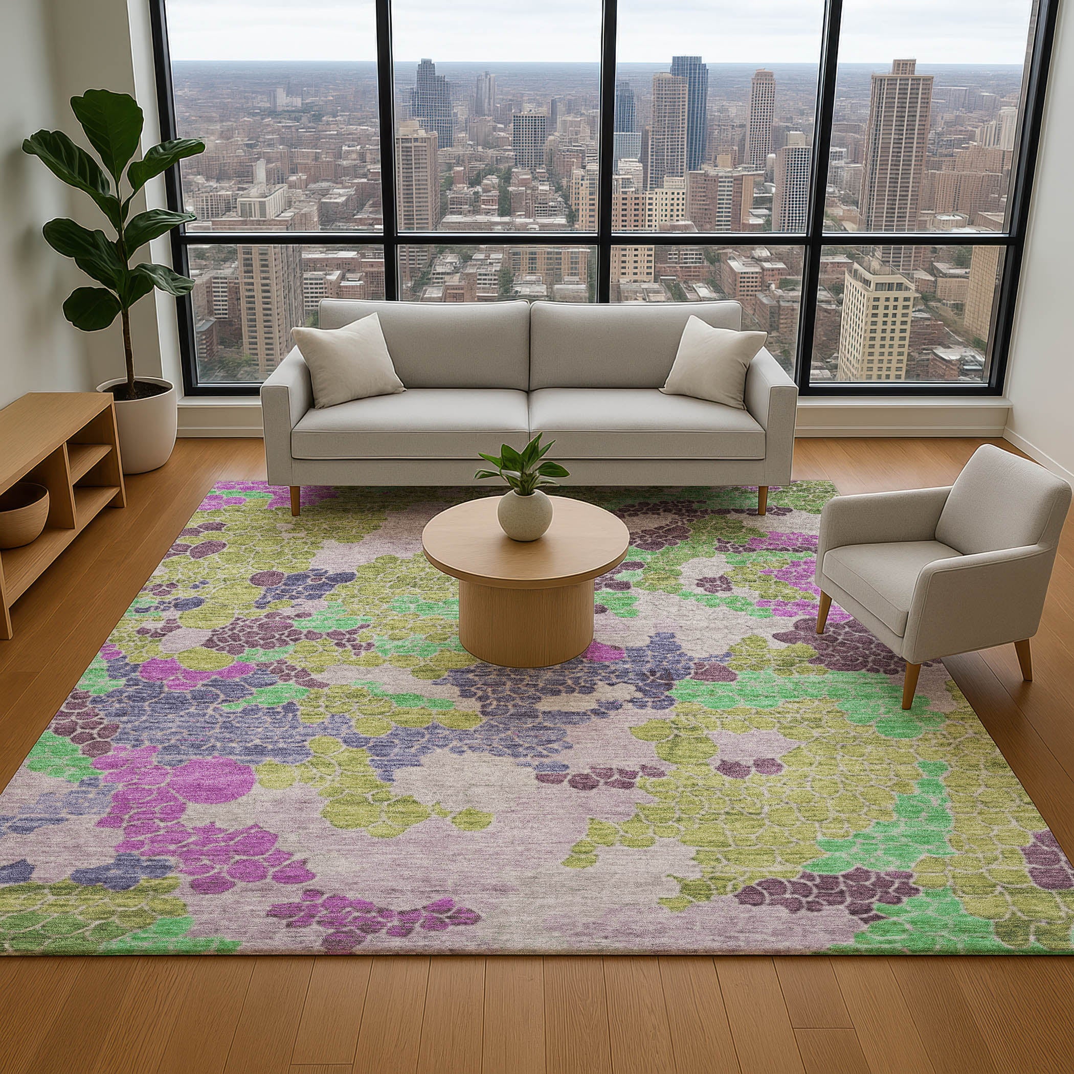 Kyoto Machine Washable Transitional Fern Green Rug 2'6" x 3'10" #shape_Rectangle