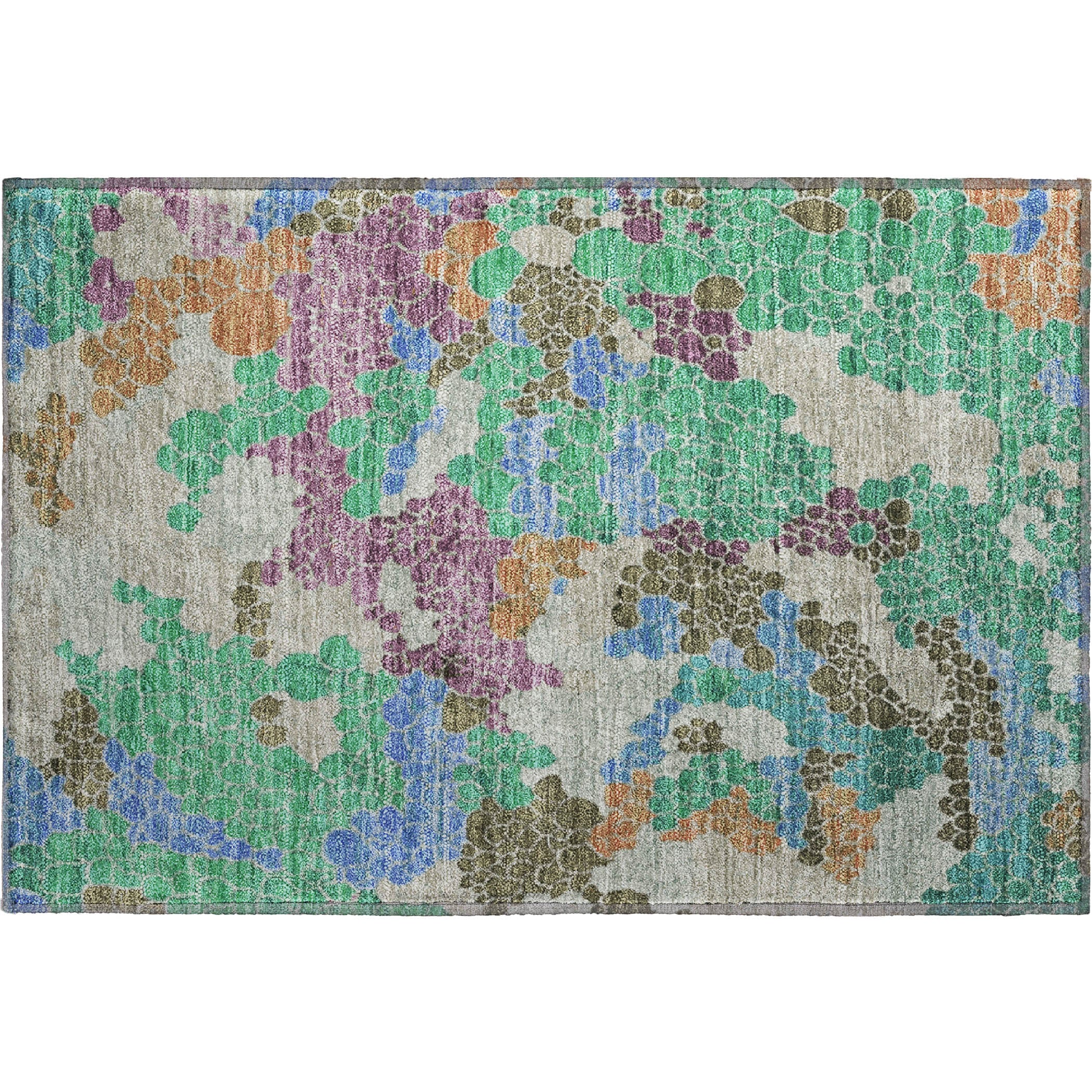 Kyoto Machine Washable Transitional Green Rug 1'8" x 2'6" #shape_Rectangle