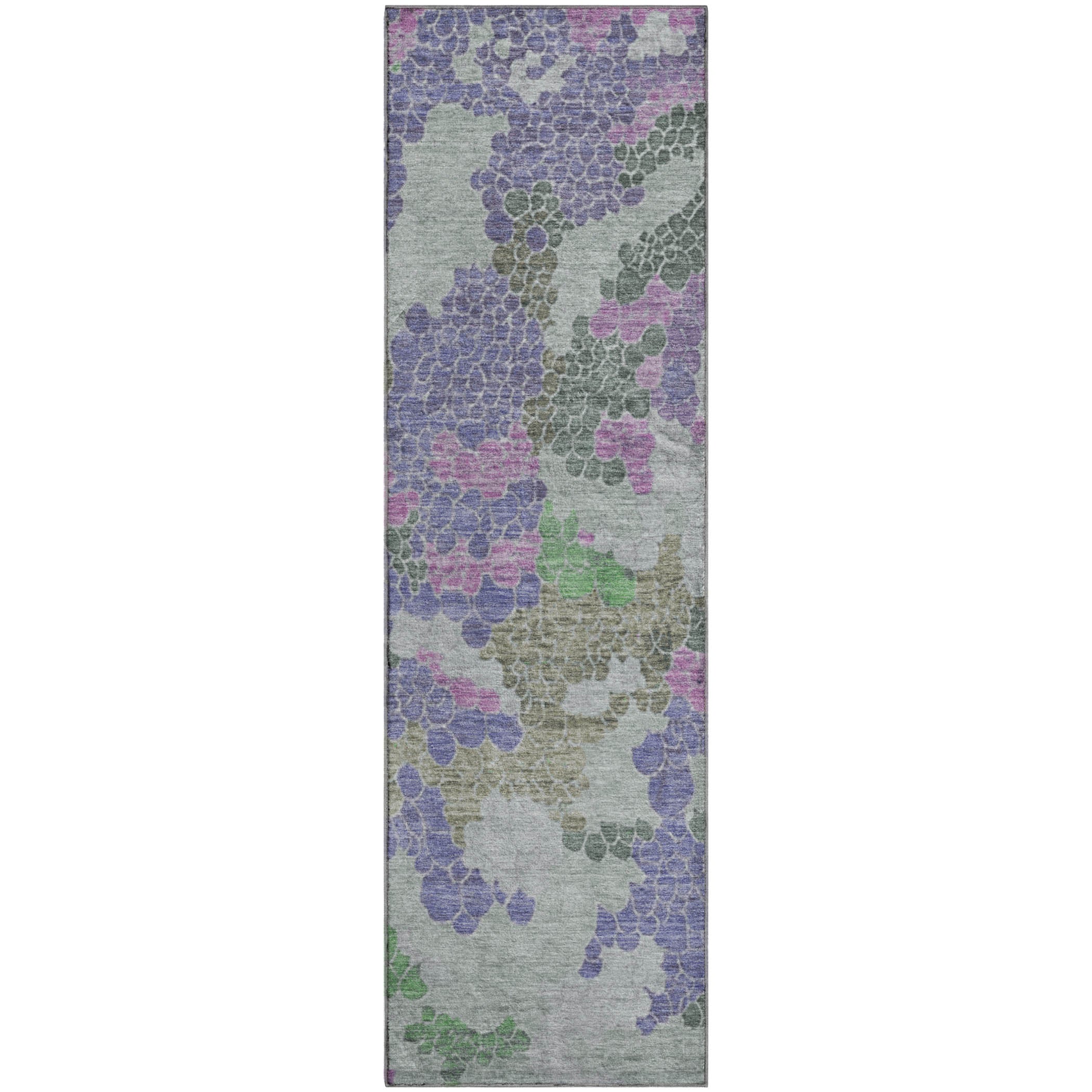 Kyoto Machine Washable Transitional Purple Rug 2'3" x 7'6" #shape_Runner