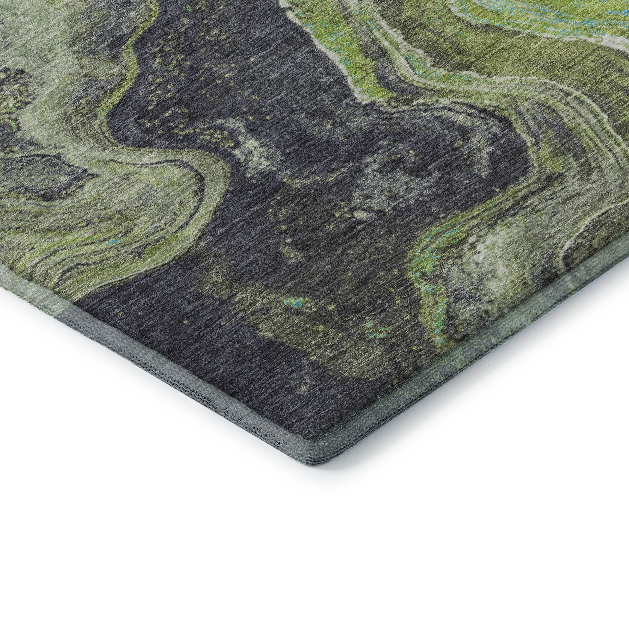 Hoi An Machine Washable Transitional Aloe Green Rug 1'8" x 2'6" #shape_Rectangle