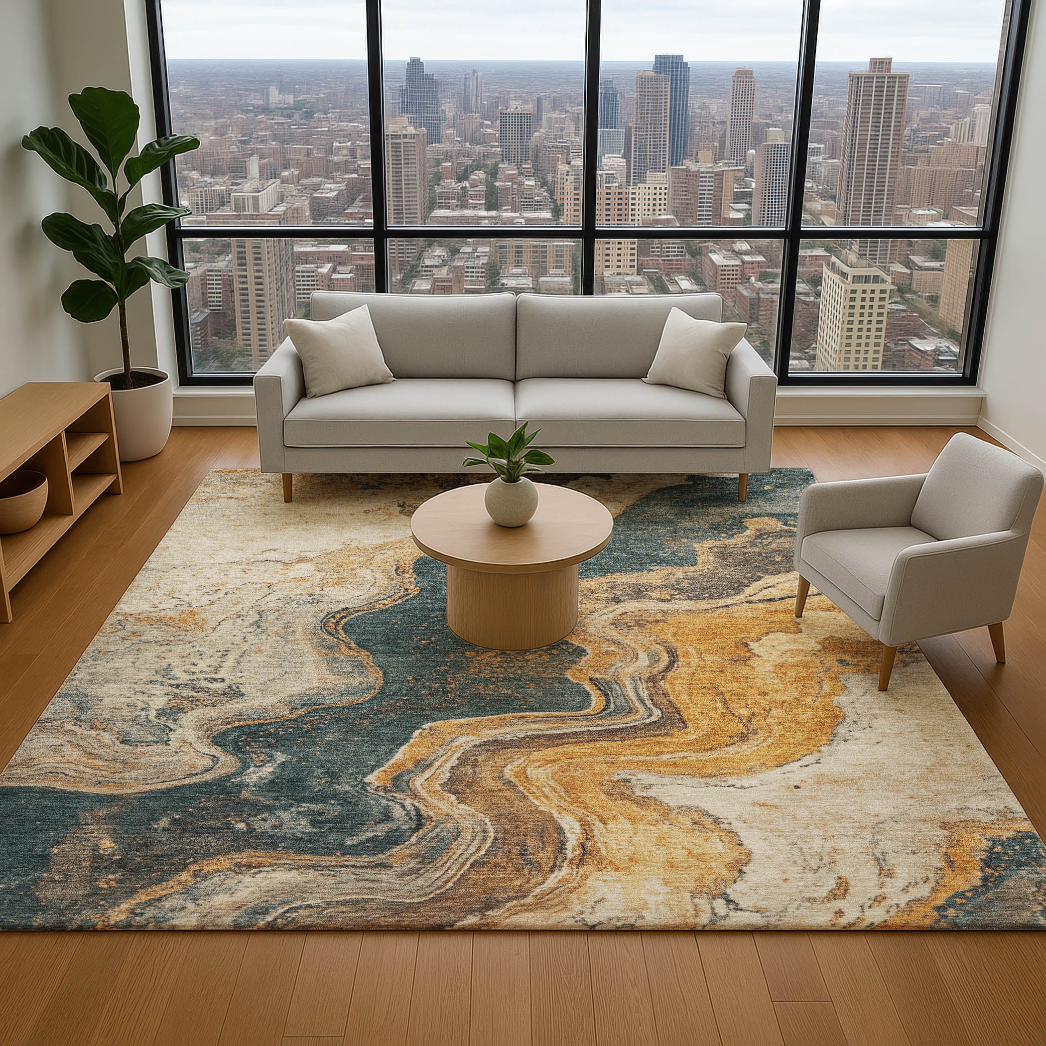 Hoi An Machine Washable Transitional Linen Ivory Rug 2'6" x 3'10" #shape_Rectangle