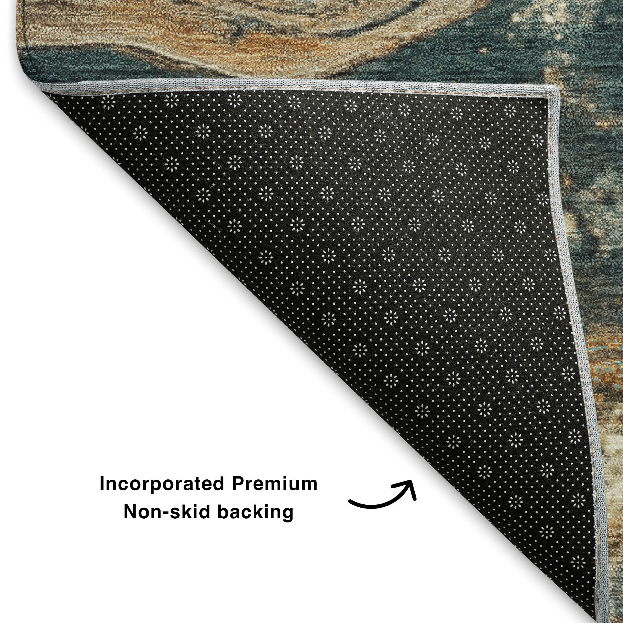 Hoi An Machine Washable Transitional Wheat Gold Rug 1'8" x 2'6" #shape_Rectangle