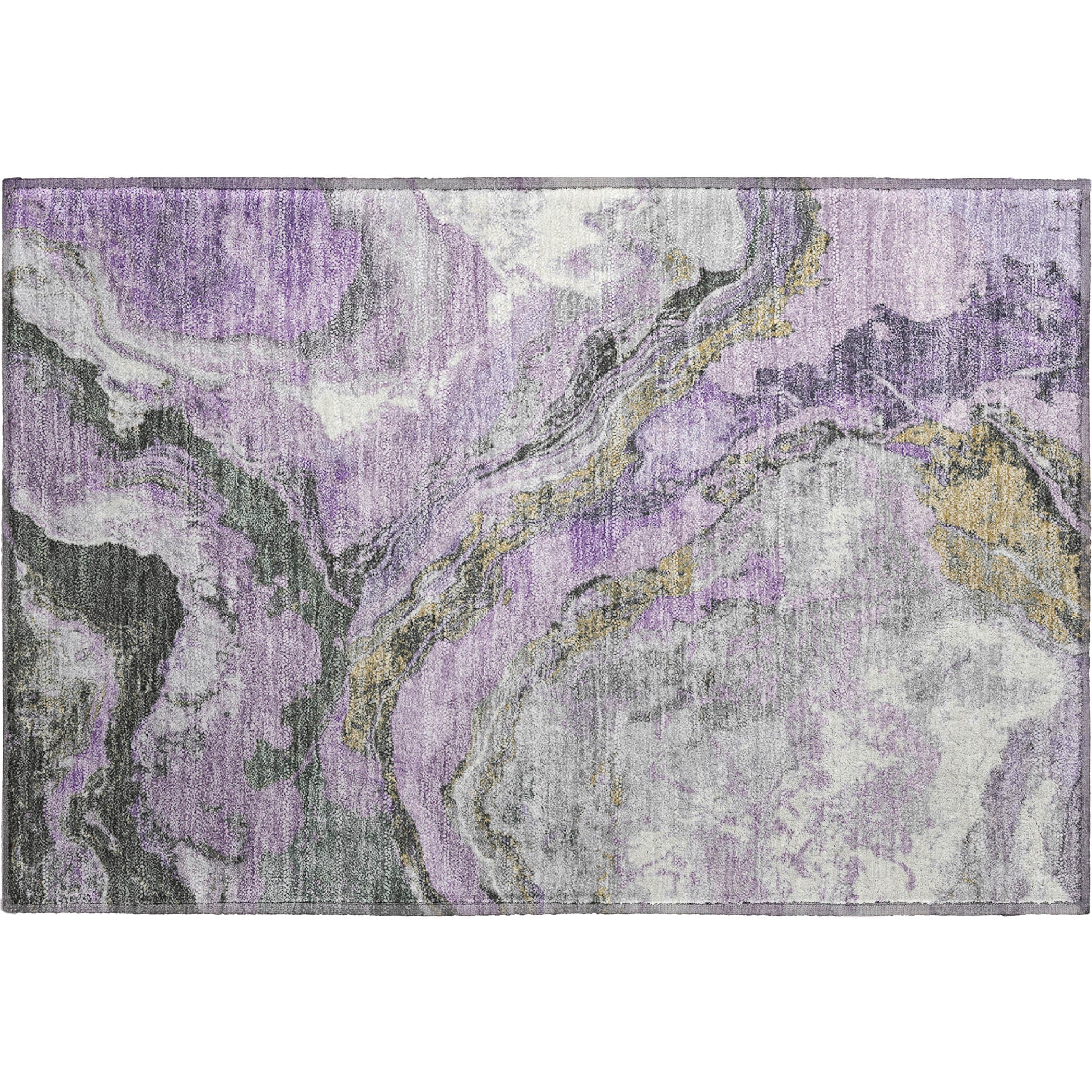 Bern Machine Washable Transitional Lavender Purple Rug 1'8" x 2'6" #shape_Rectangle