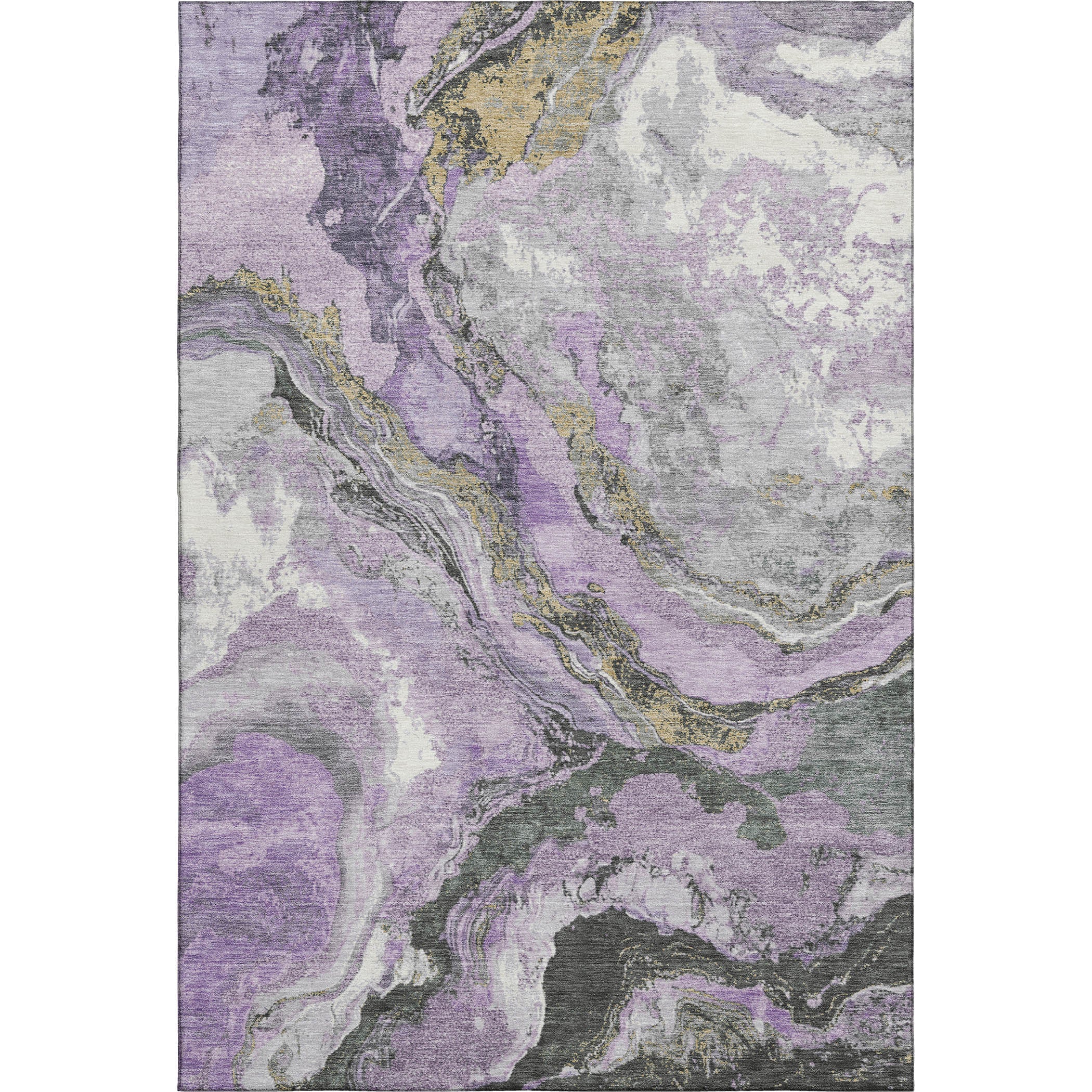 Bern Machine Washable Transitional Lavender Purple Rug 2'6" x 3'10" #shape_Rectangle