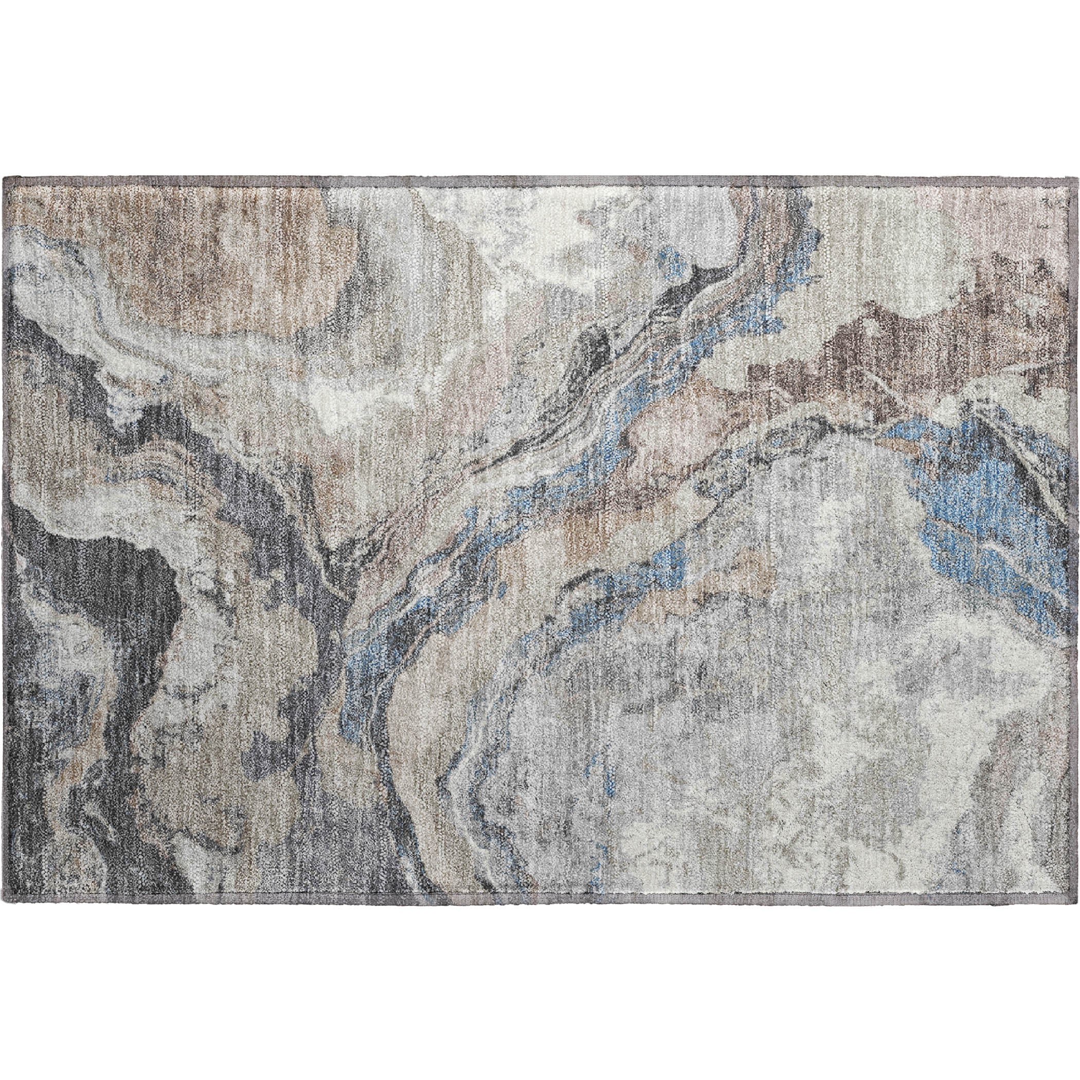 Bern Machine Washable Transitional Taupe Brown Rug 1'8" x 2'6" #shape_Rectangle