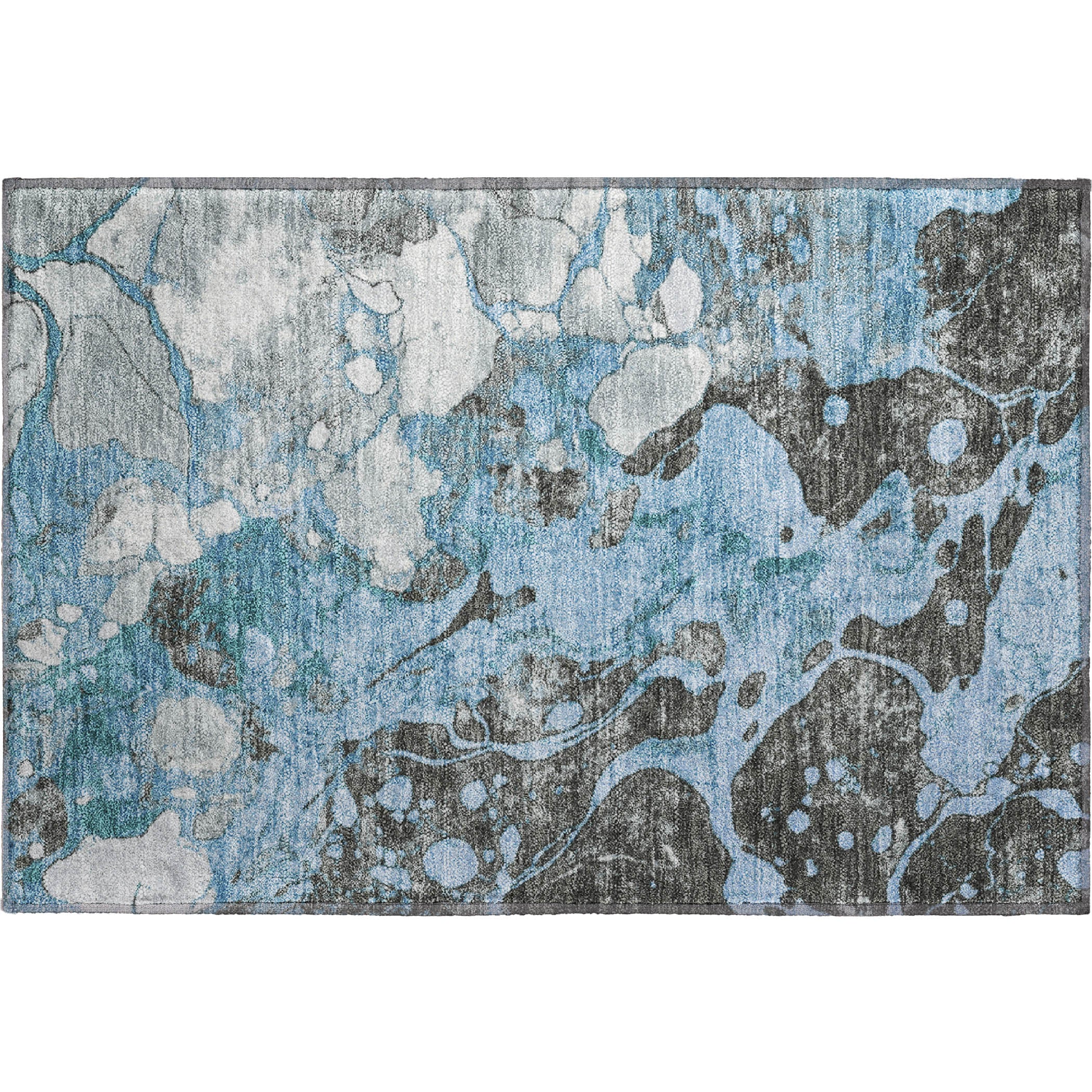 Cusco Machine Washable Transitional Blue Rug 1'8" x 2'6" #shape_Rectangle