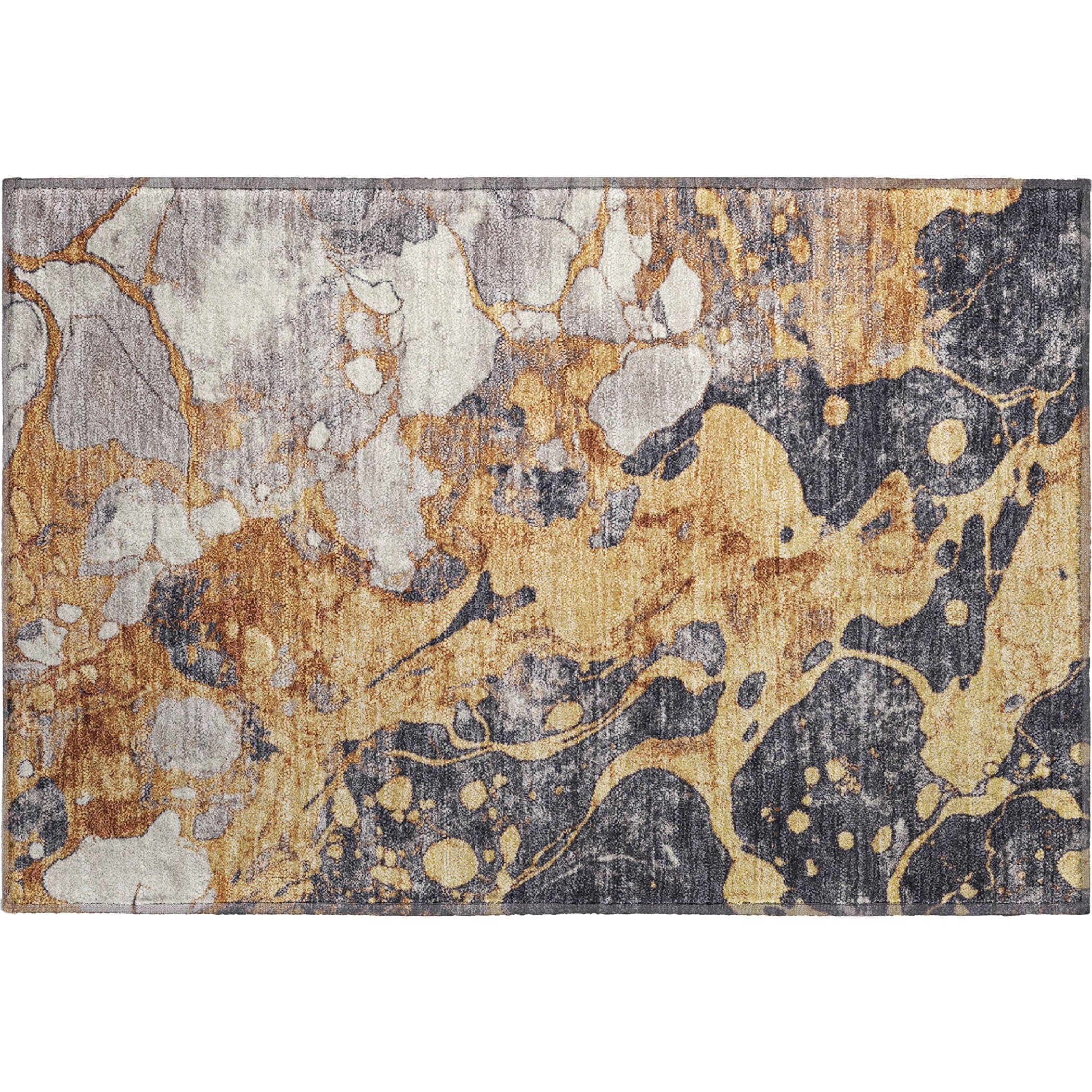 Cusco Machine Washable Transitional Gold Rug 1'8" x 2'6" #shape_Rectangle