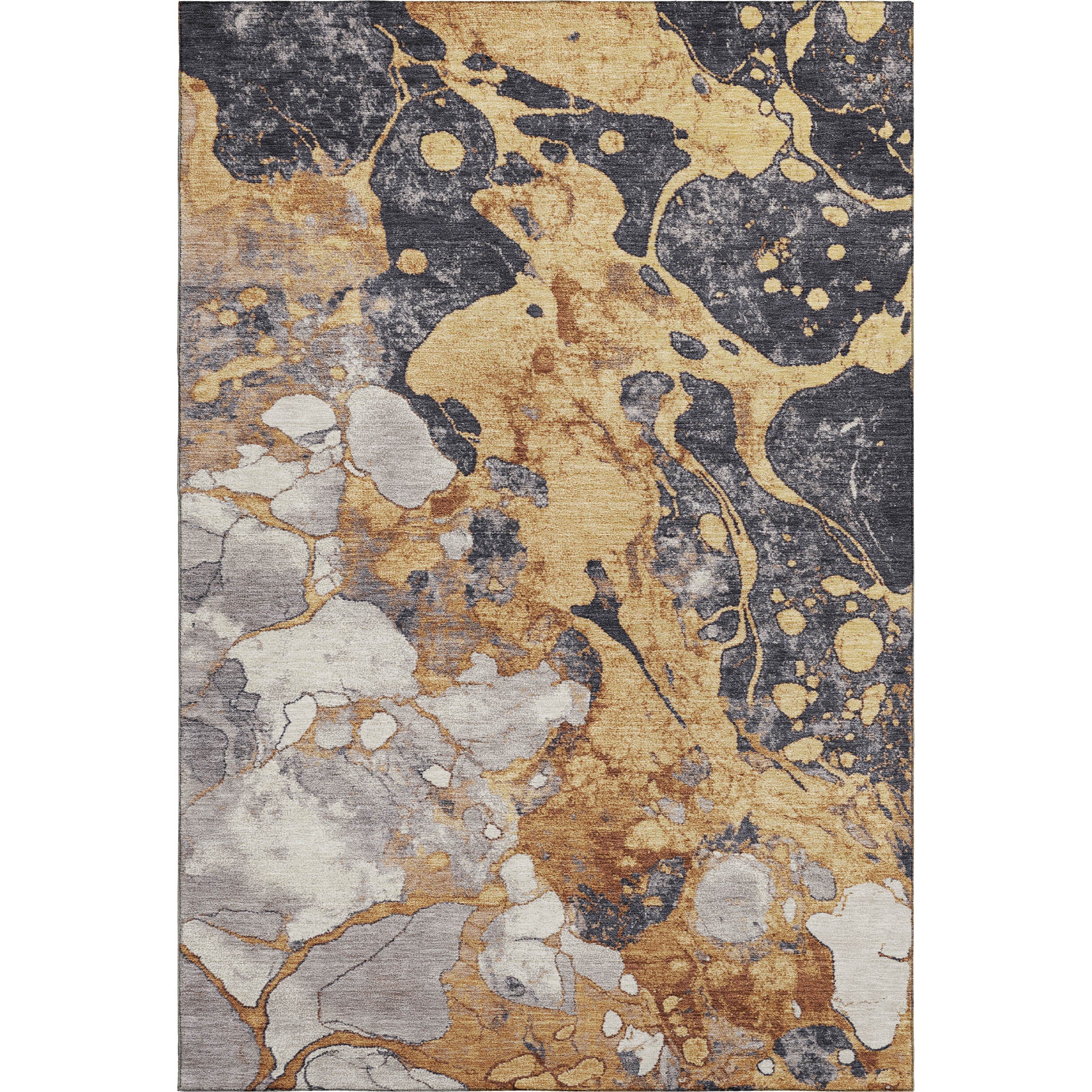 Cusco Machine Washable Transitional Gold Rug 2'6" x 3'10" #shape_Rectangle