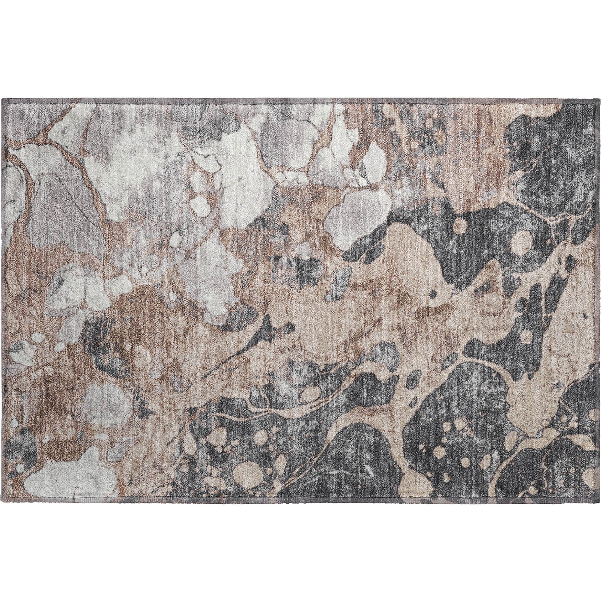 Cusco Machine Washable Transitional Mocha Brown Rug 1'8" x 2'6" #shape_Rectangle