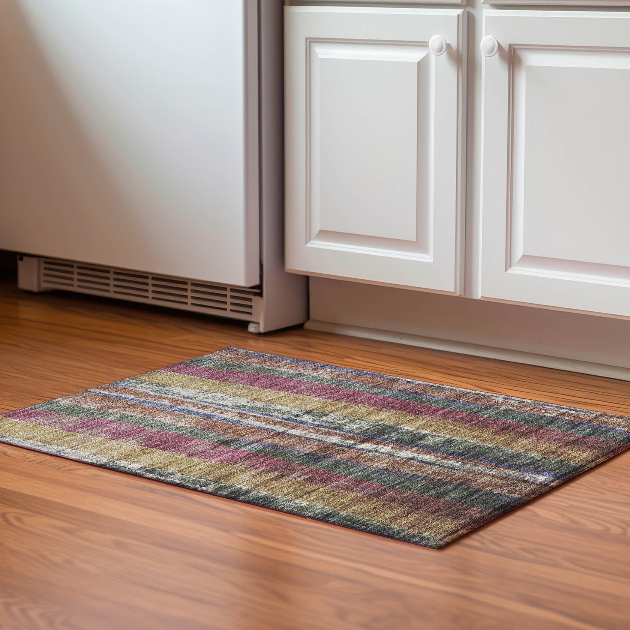 Oslo Machine Washable Transitional Blush Pink Rug 1'8" x 2'6" #shape_Rectangle