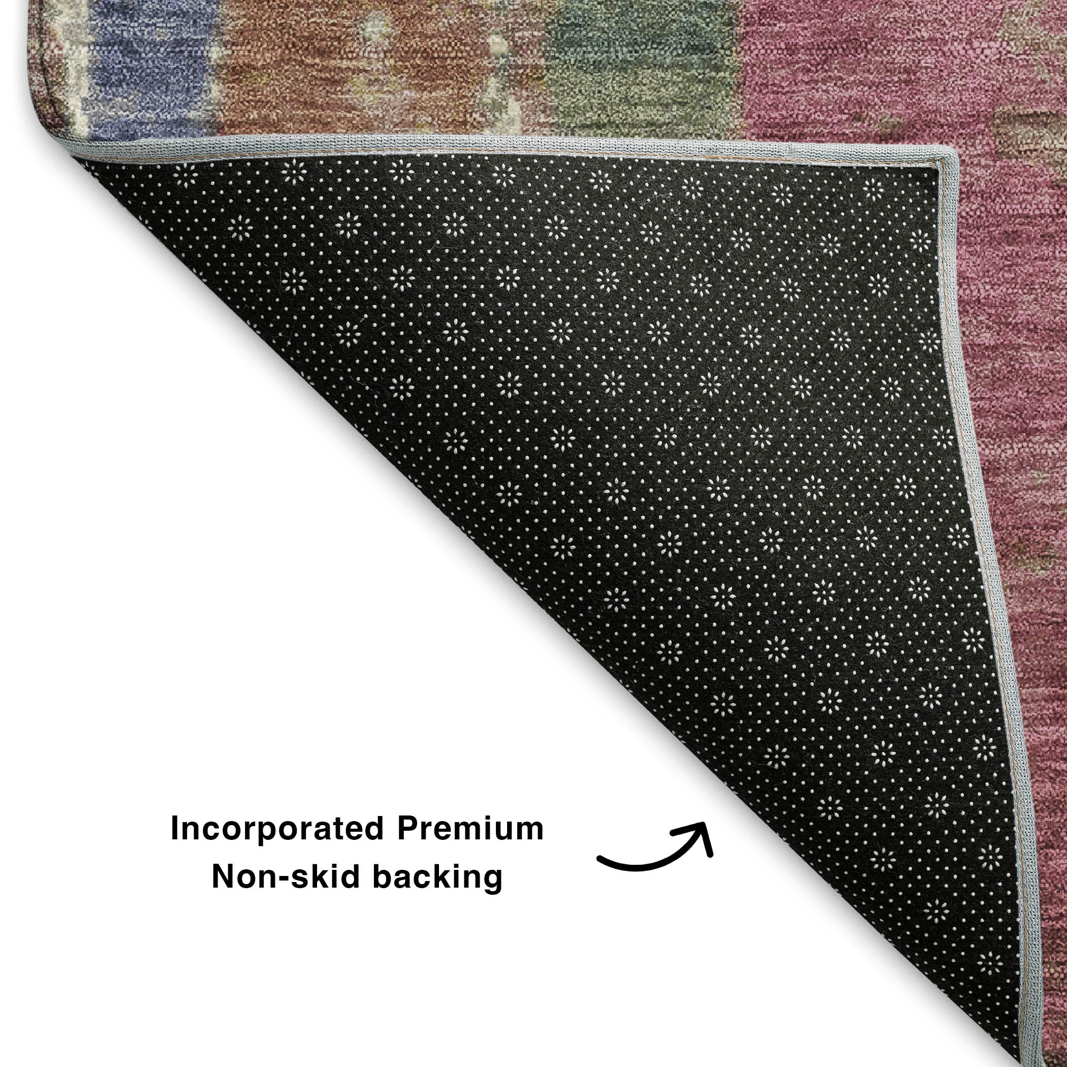 Oslo Machine Washable Transitional Blush Pink Rug 1'8" x 2'6" #shape_Rectangle