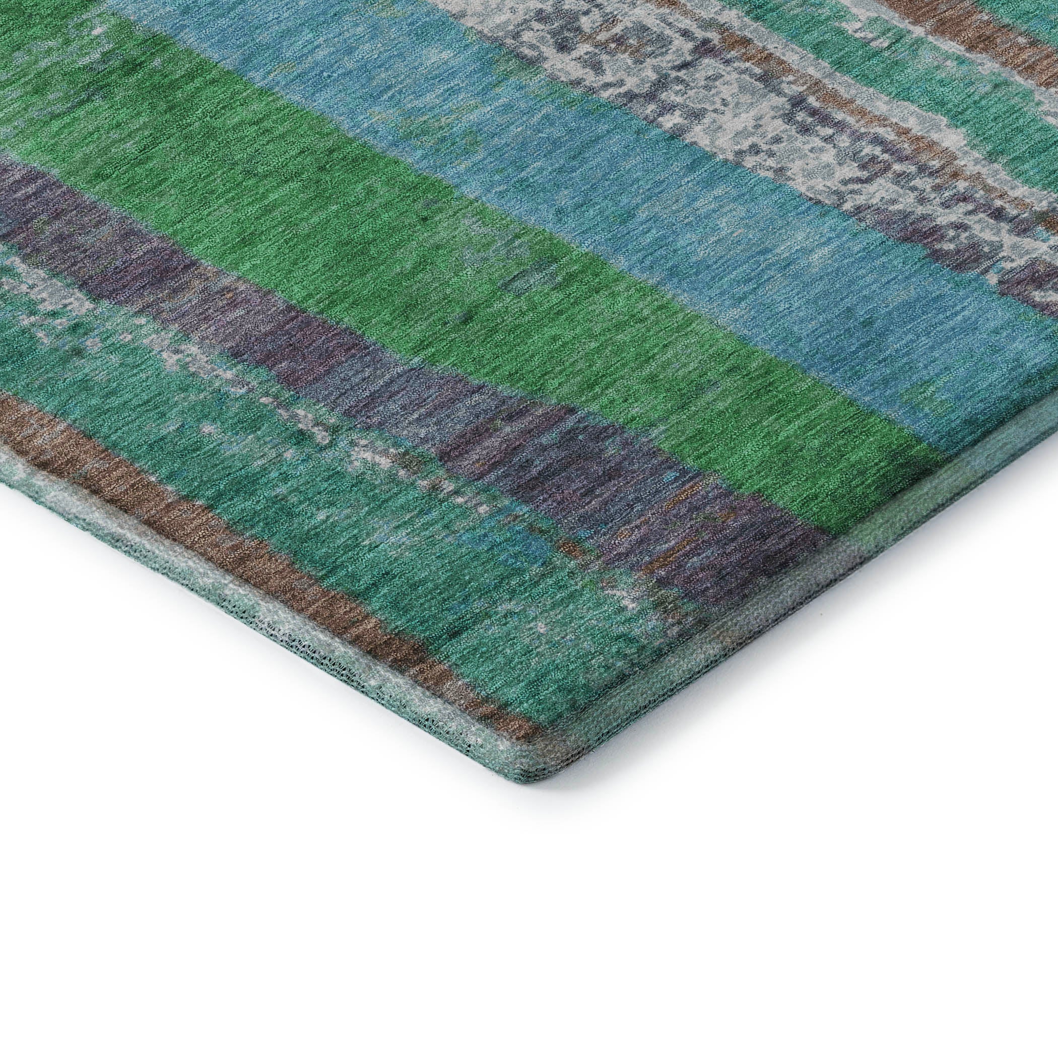 Oslo Machine Washable Transitional Teal Rug 1'8" x 2'6" #shape_Rectangle