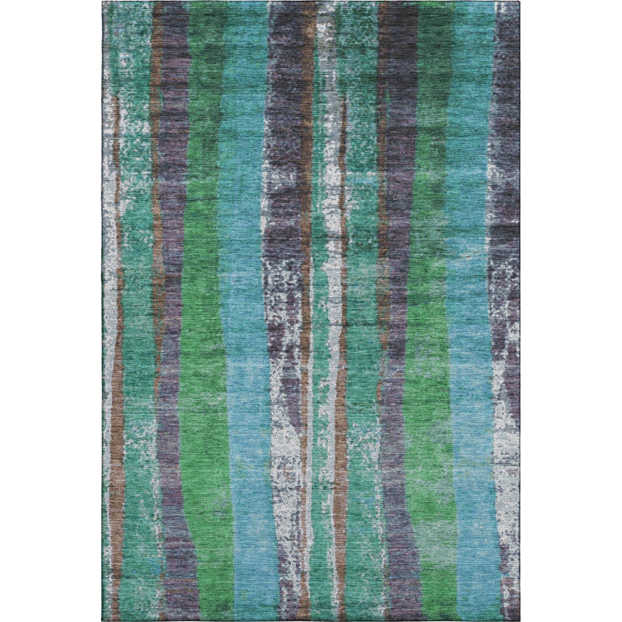 Oslo Machine Washable Transitional Teal Rug 2'6" x 3'10" #shape_Rectangle