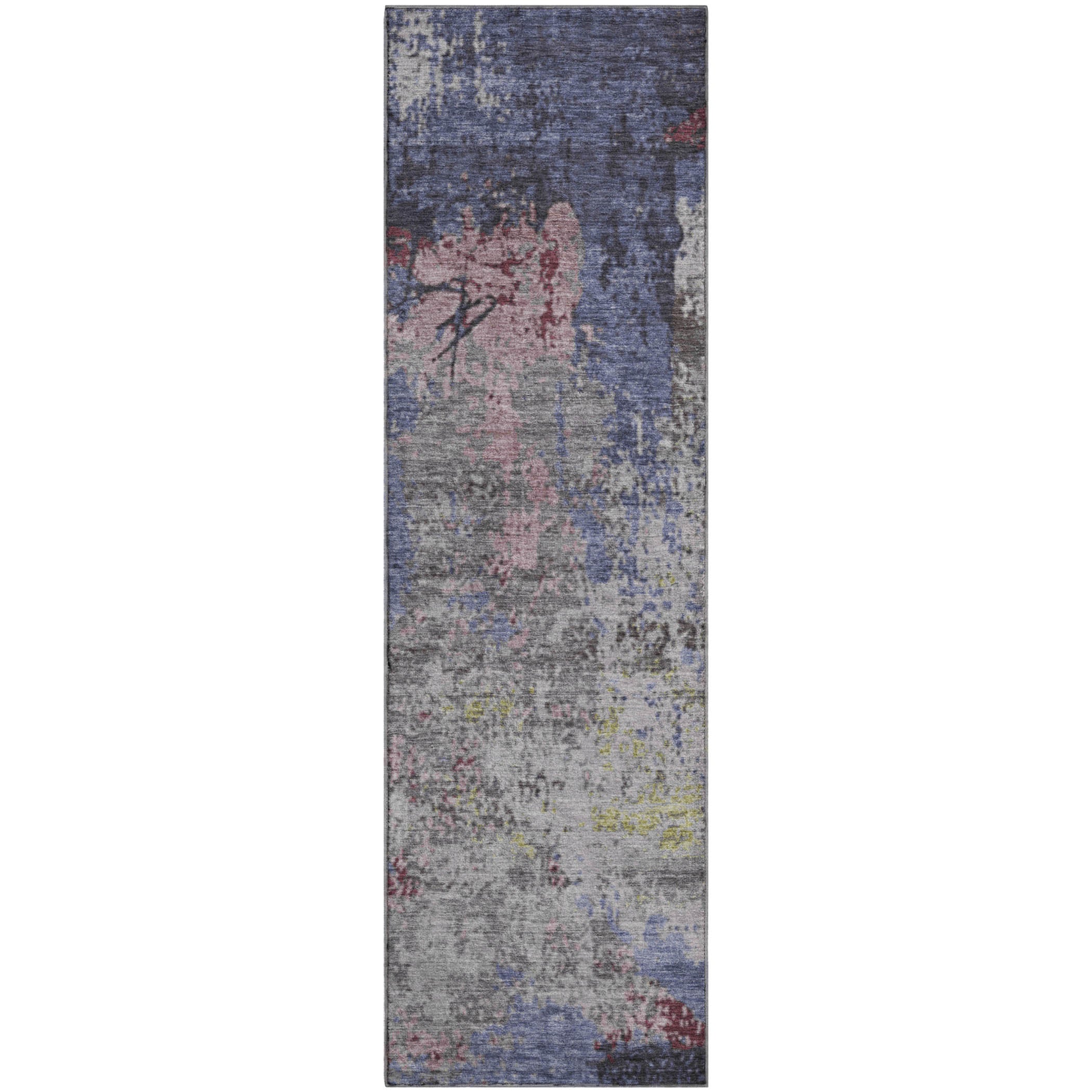Chiang Mai Machine Washable Transitional Blue Rug 2'3" x 7'6" #shape_Runner