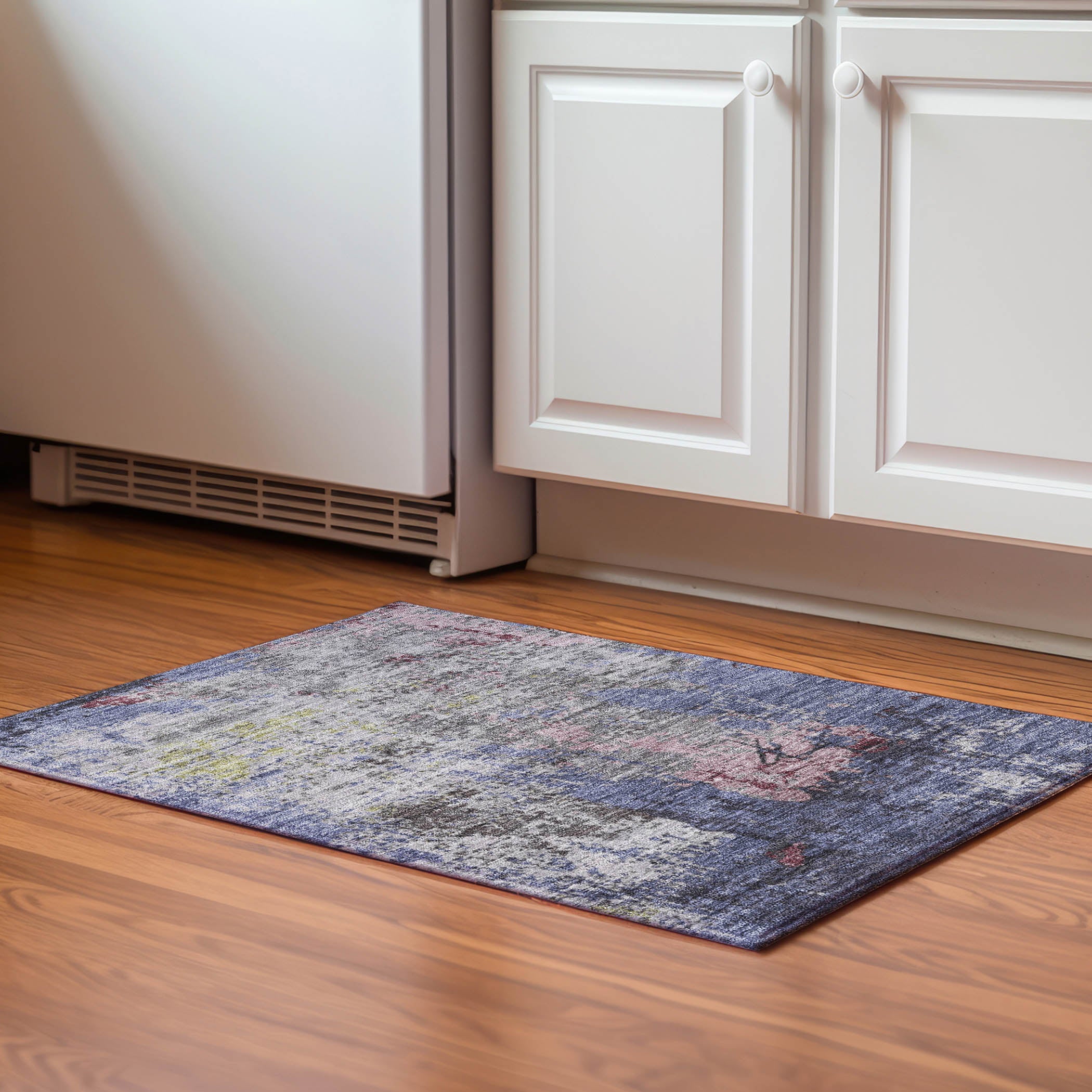 Chiang Mai Machine Washable Transitional Blue Rug 1'8" x 2'6" #shape_Rectangle