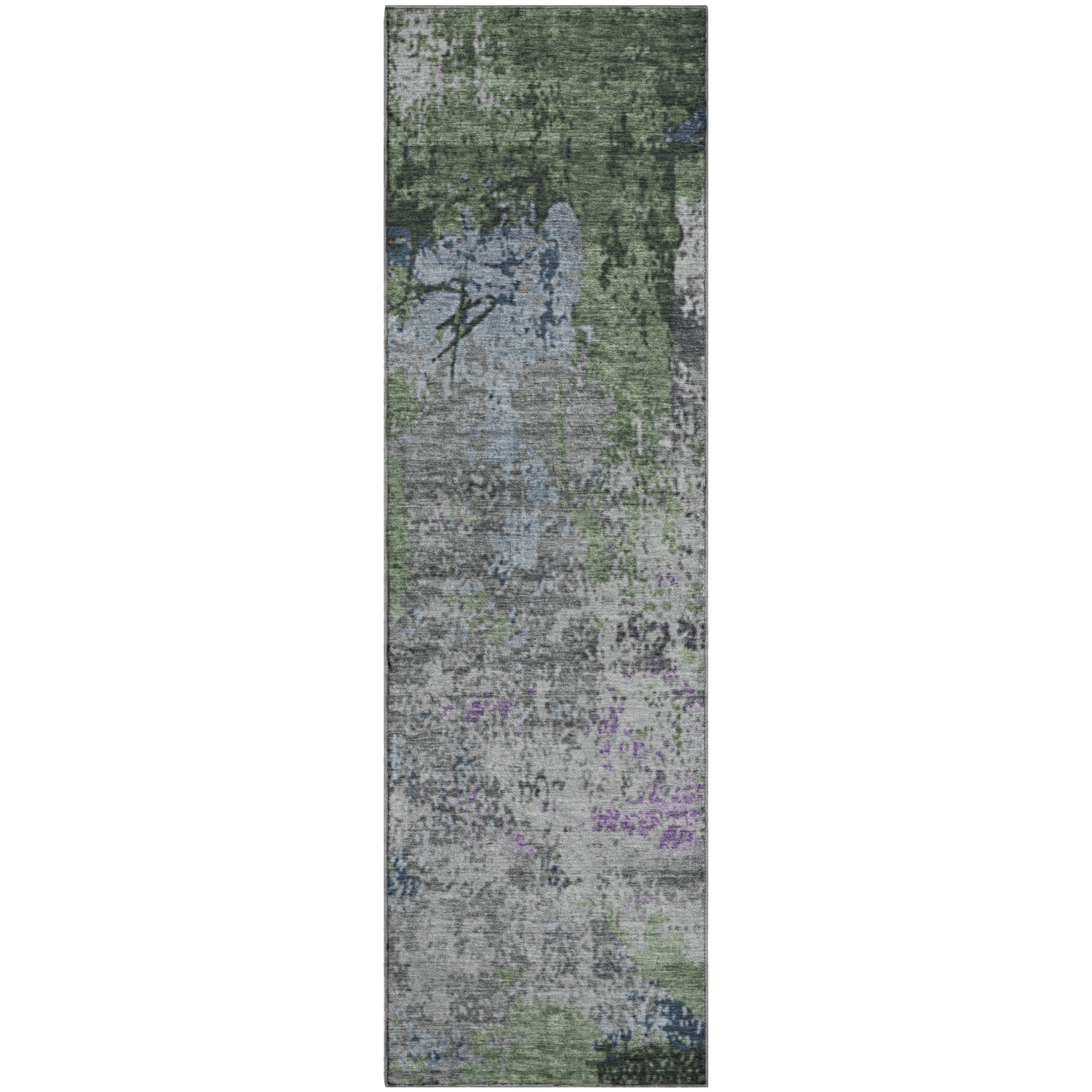 Chiang Mai Machine Washable Transitional Fern Green Rug 2'3" x 7'6" #shape_Runner