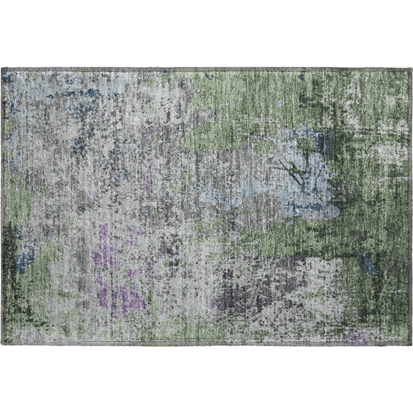 Chiang Mai Machine Washable Transitional Fern Green Rug 1'8" x 2'6"