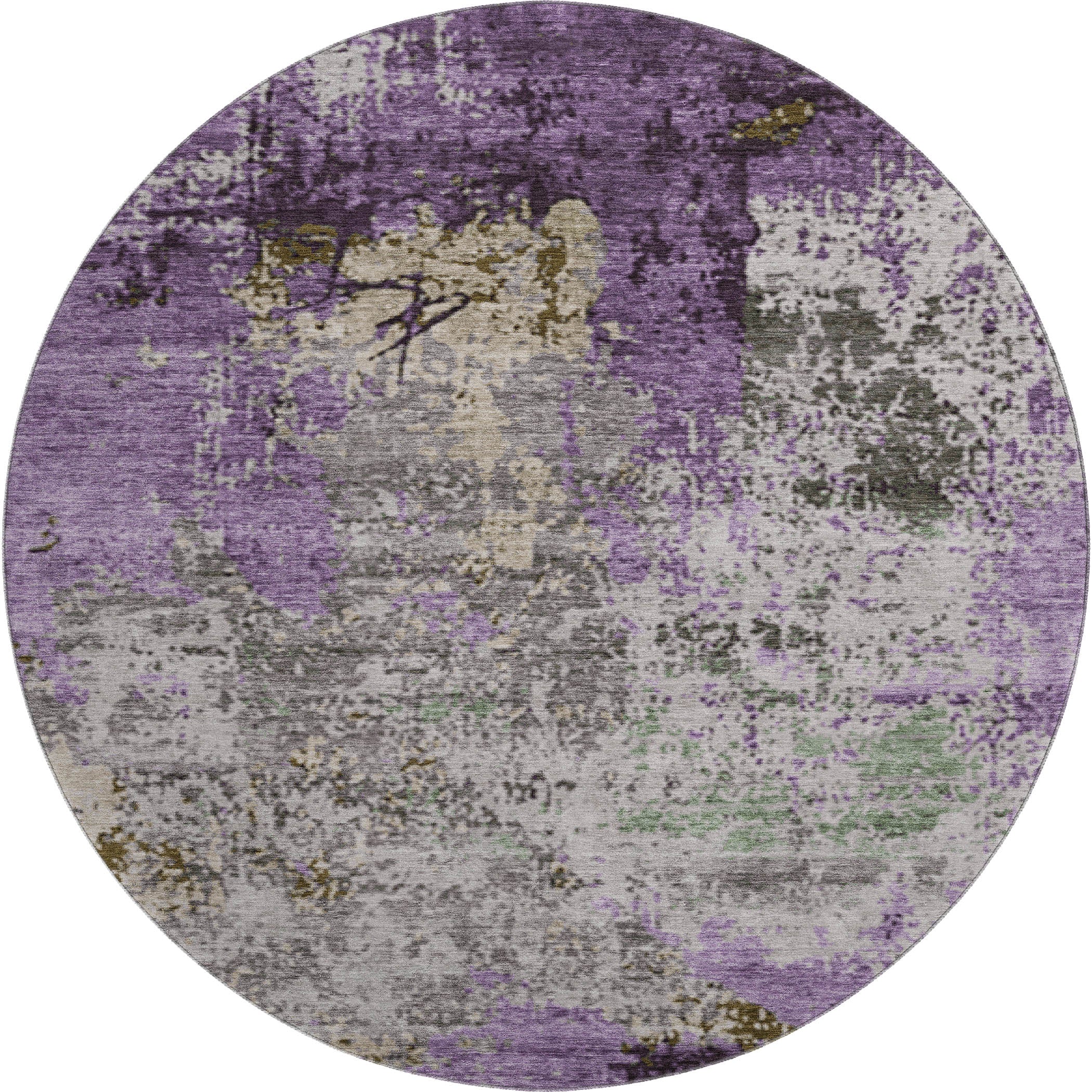 Chiang Mai Machine Washable Transitional Lavender Purple Rug 8' x 8' #shape_Round