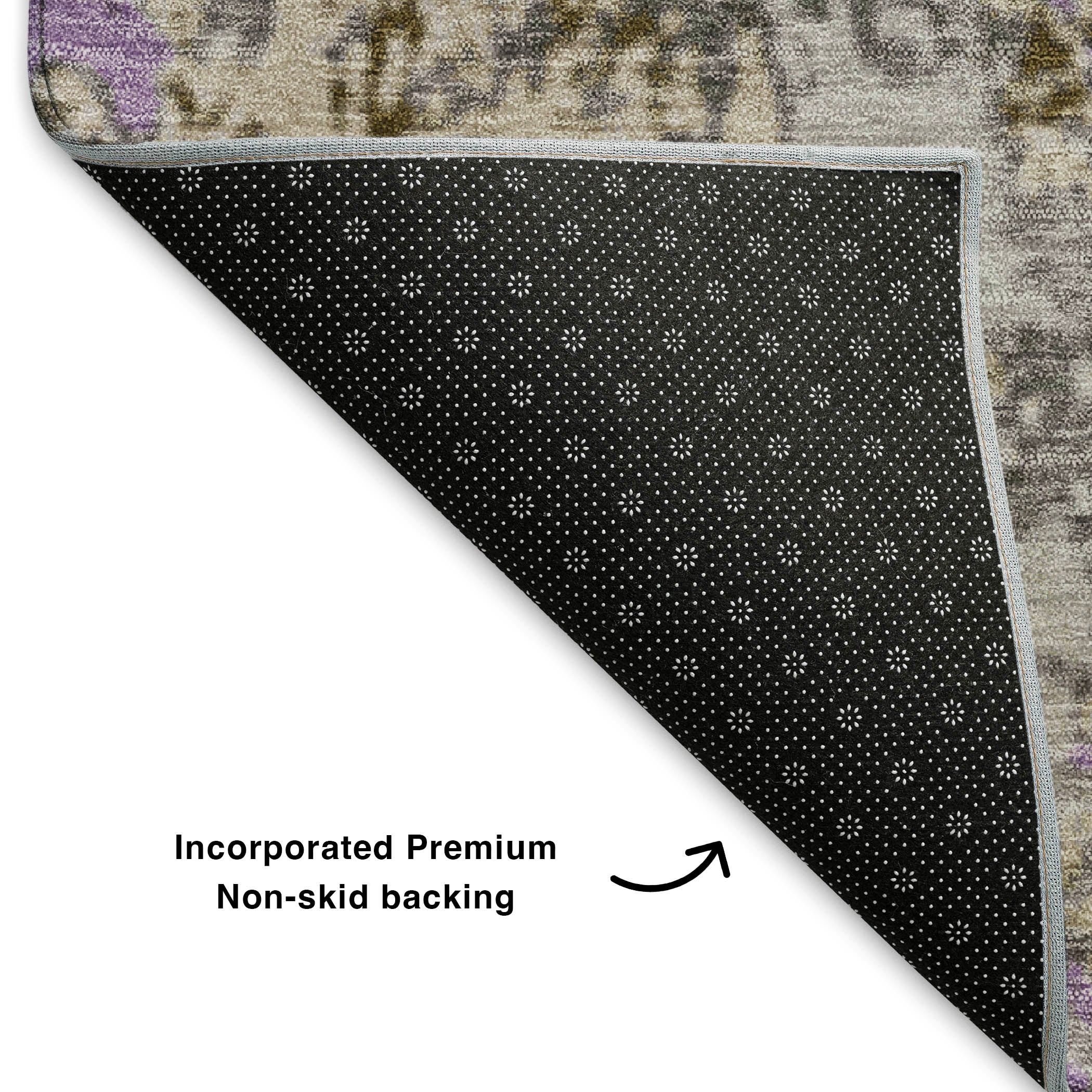 Chiang Mai Machine Washable Transitional Lavender Purple Rug 1'8" x 2'6" #shape_Rectangle