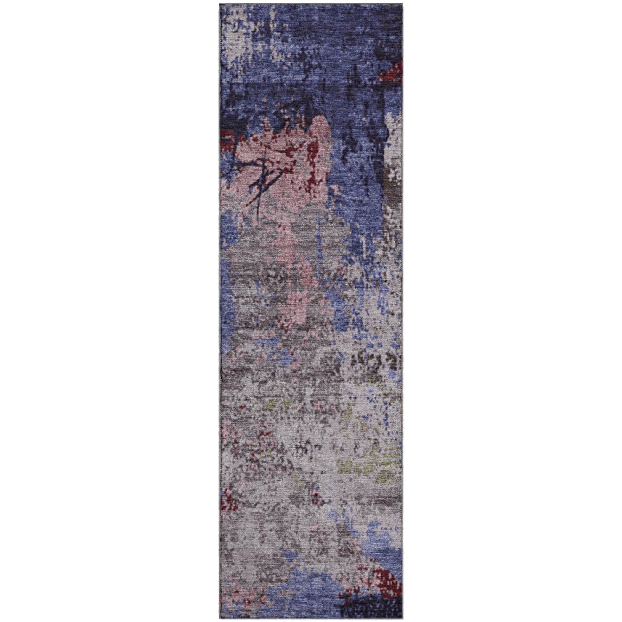 Chiang Mai Machine Washable Transitional Plum Purple Rug 2'3" x 7'6" #shape_Runner