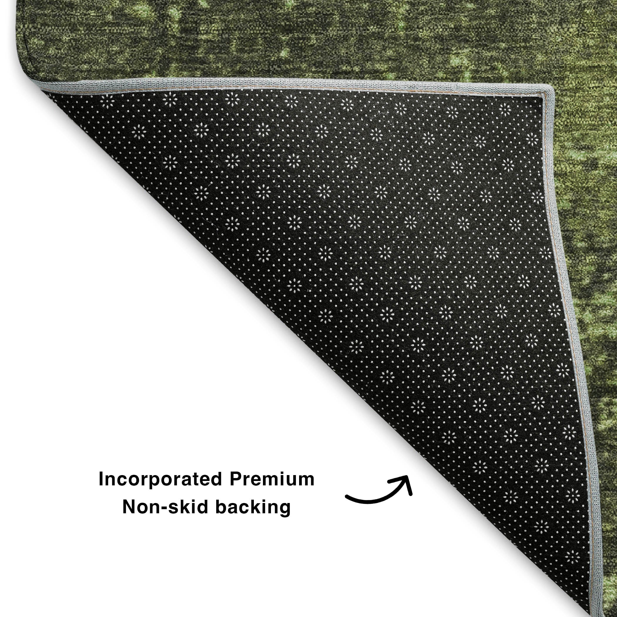 Kotor Machine Washable Transitional Aloe Green Rug 1'8" x 2'6" #shape_Rectangle