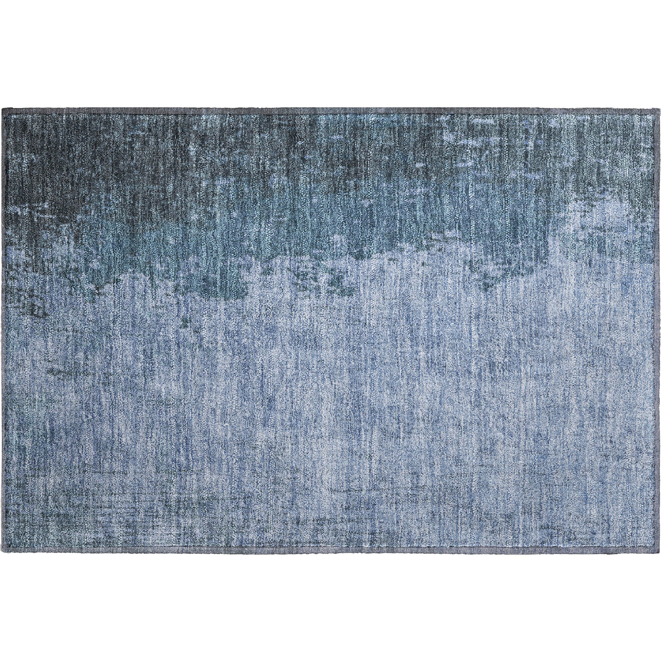 Kotor Machine Washable Transitional Blue Rug 1'8" x 2'6" #shape_Rectangle