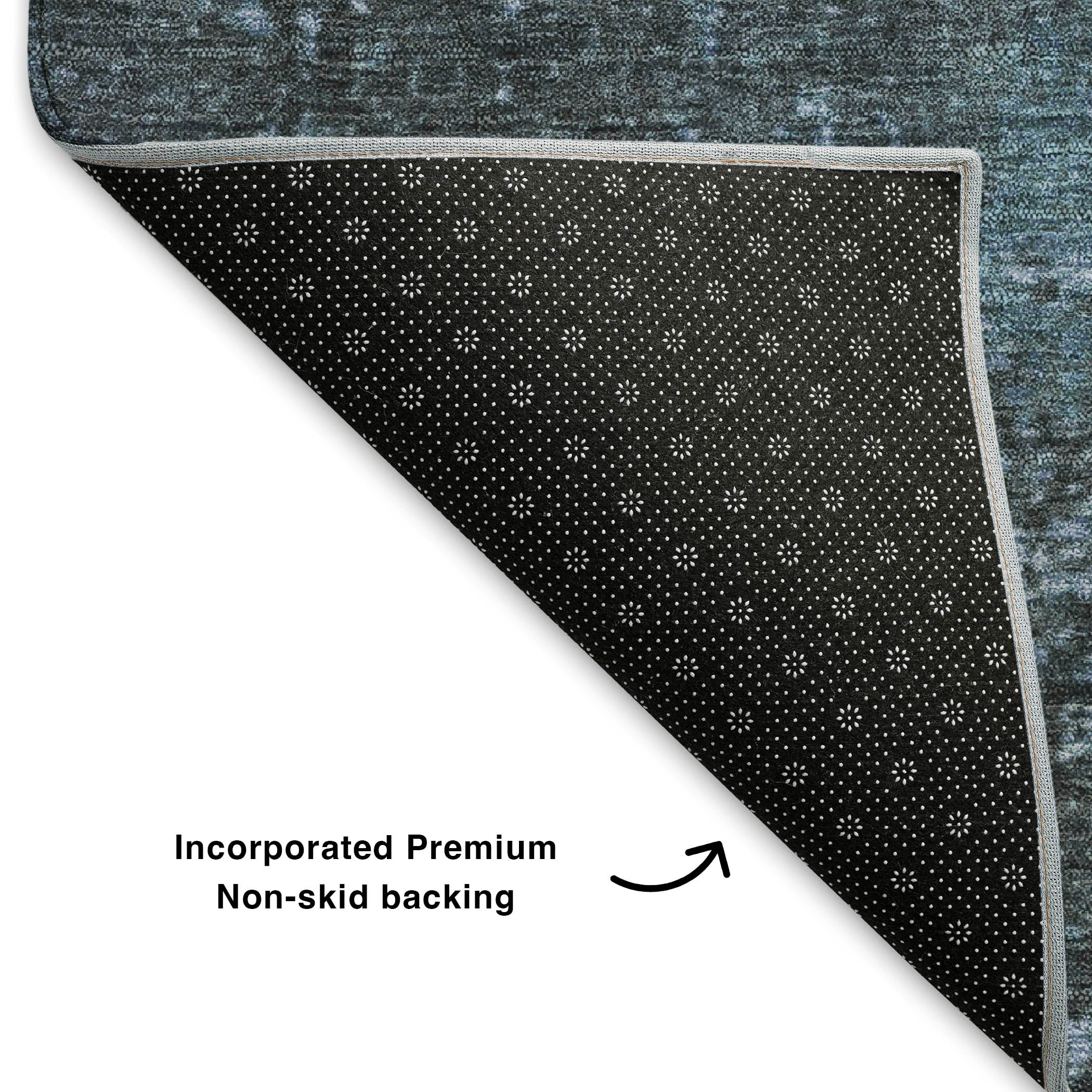 Kotor Machine Washable Transitional Blue Rug 1'8" x 2'6" #shape_Rectangle