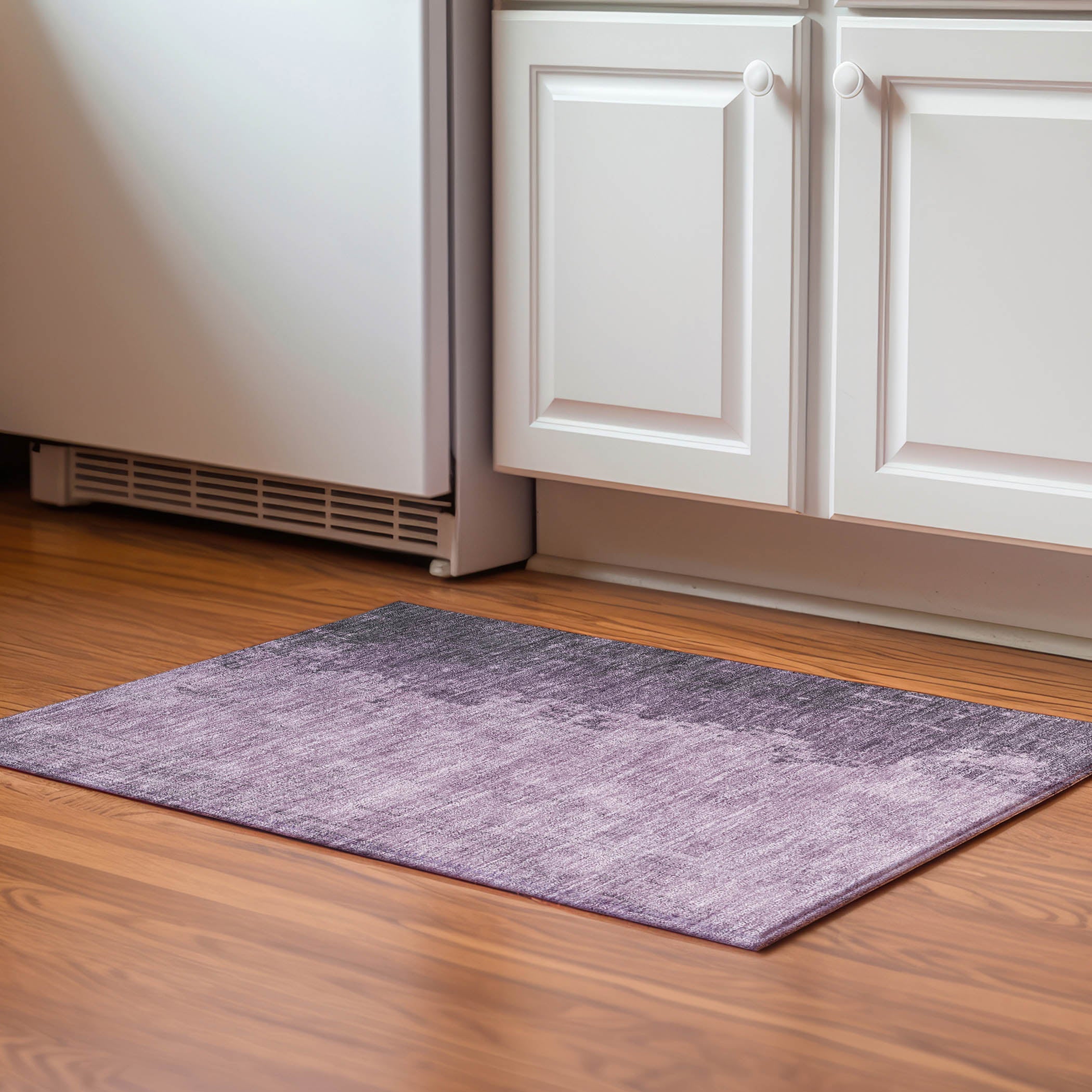 Kotor Machine Washable Transitional Lavender Purple Rug 1'8" x 2'6" #shape_Rectangle