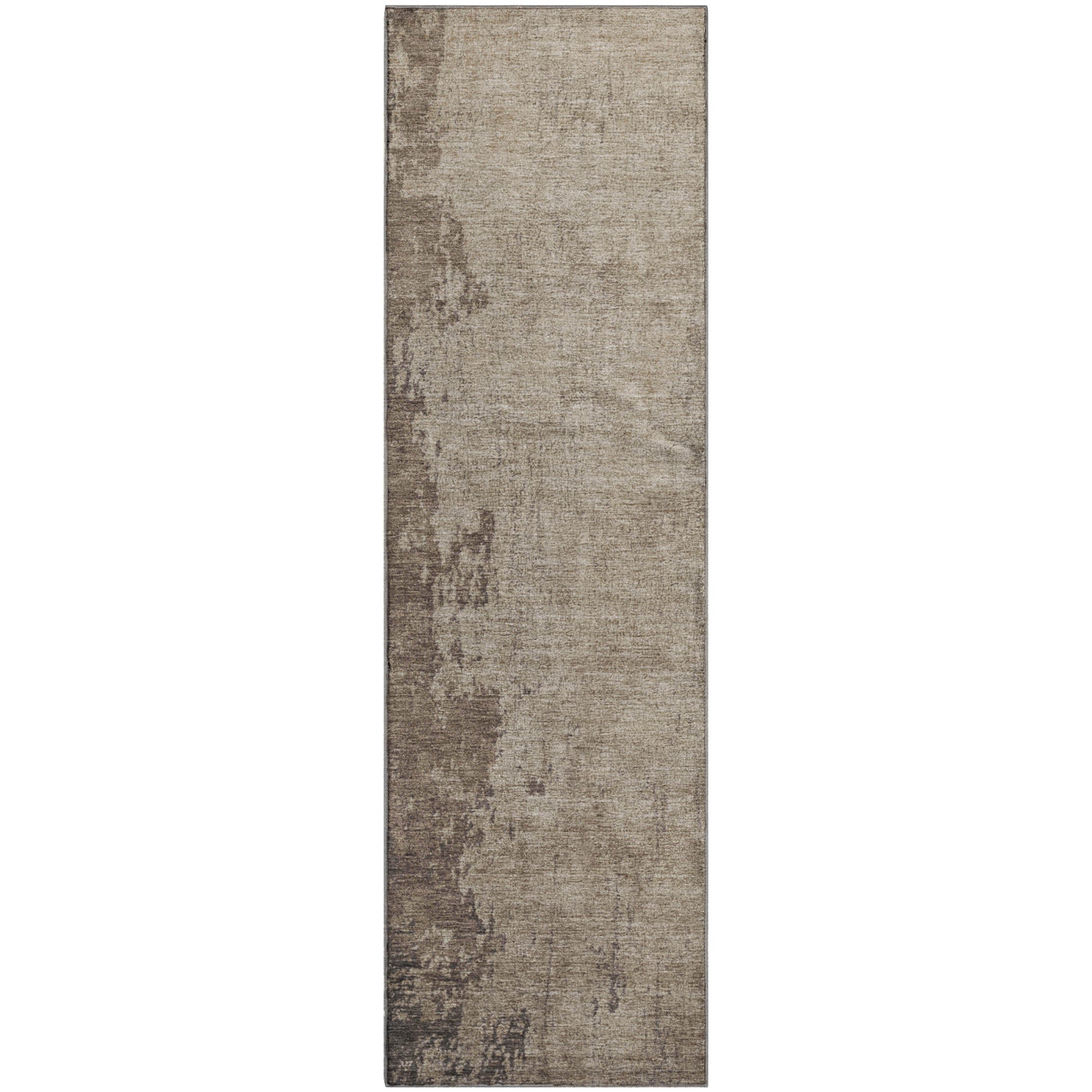 Kotor Machine Washable Transitional Taupe Brown Rug 2'3" x 7'6" #shape_Runner