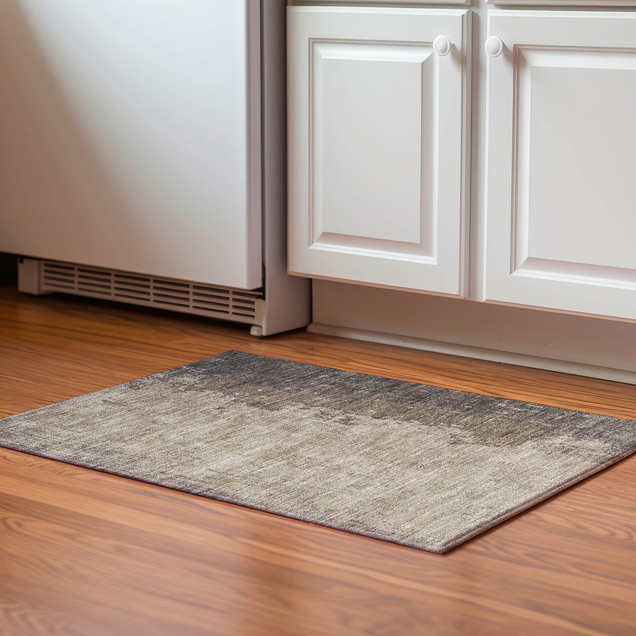 Kotor Machine Washable Transitional Taupe Brown Rug 1'8" x 2'6" #shape_Rectangle