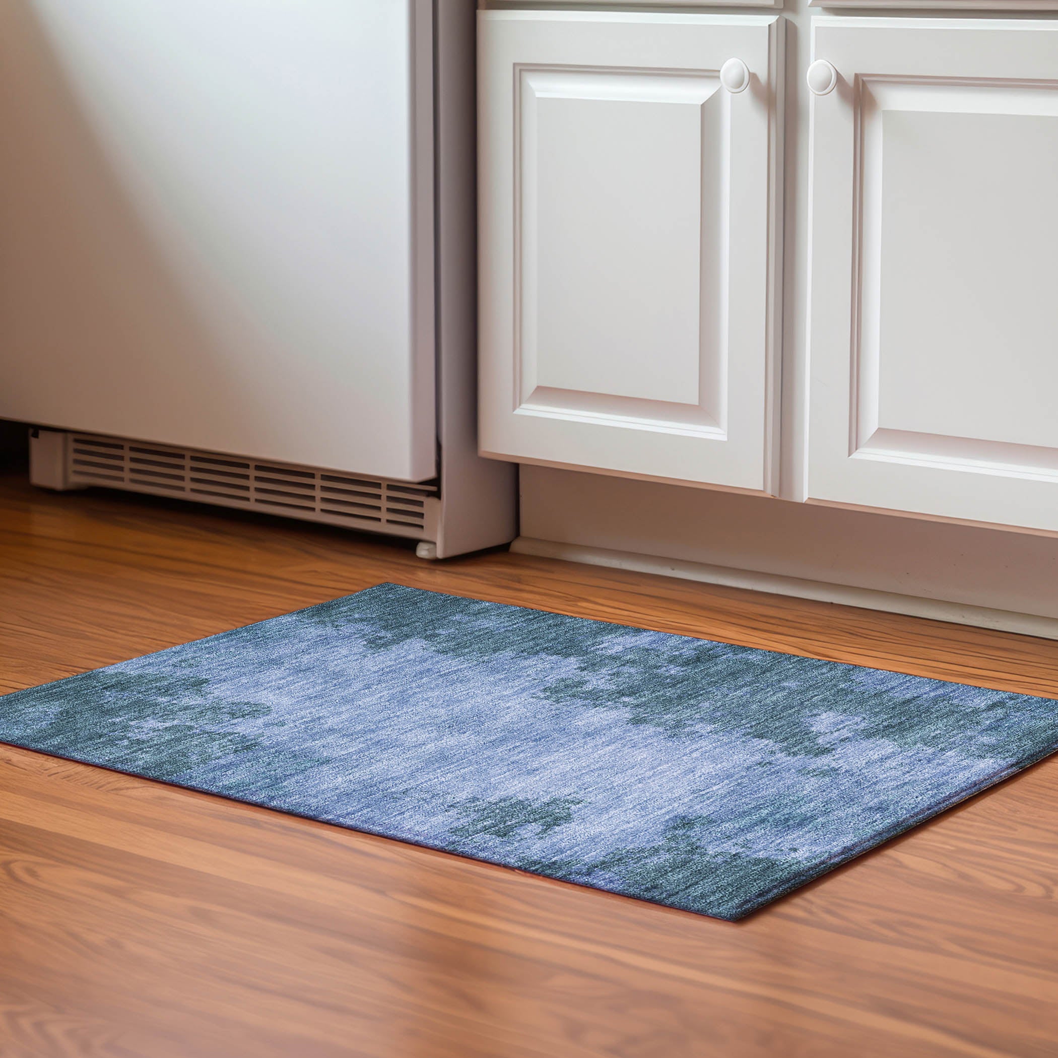 Dubrovnik Machine Washable Transitional Denim Blue Rug 1'8" x 2'6" #shape_Rectangle