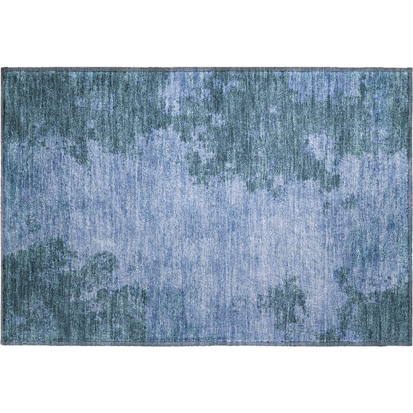 Dubrovnik Machine Washable Transitional Denim Blue Rug 1'8" x 2'6"