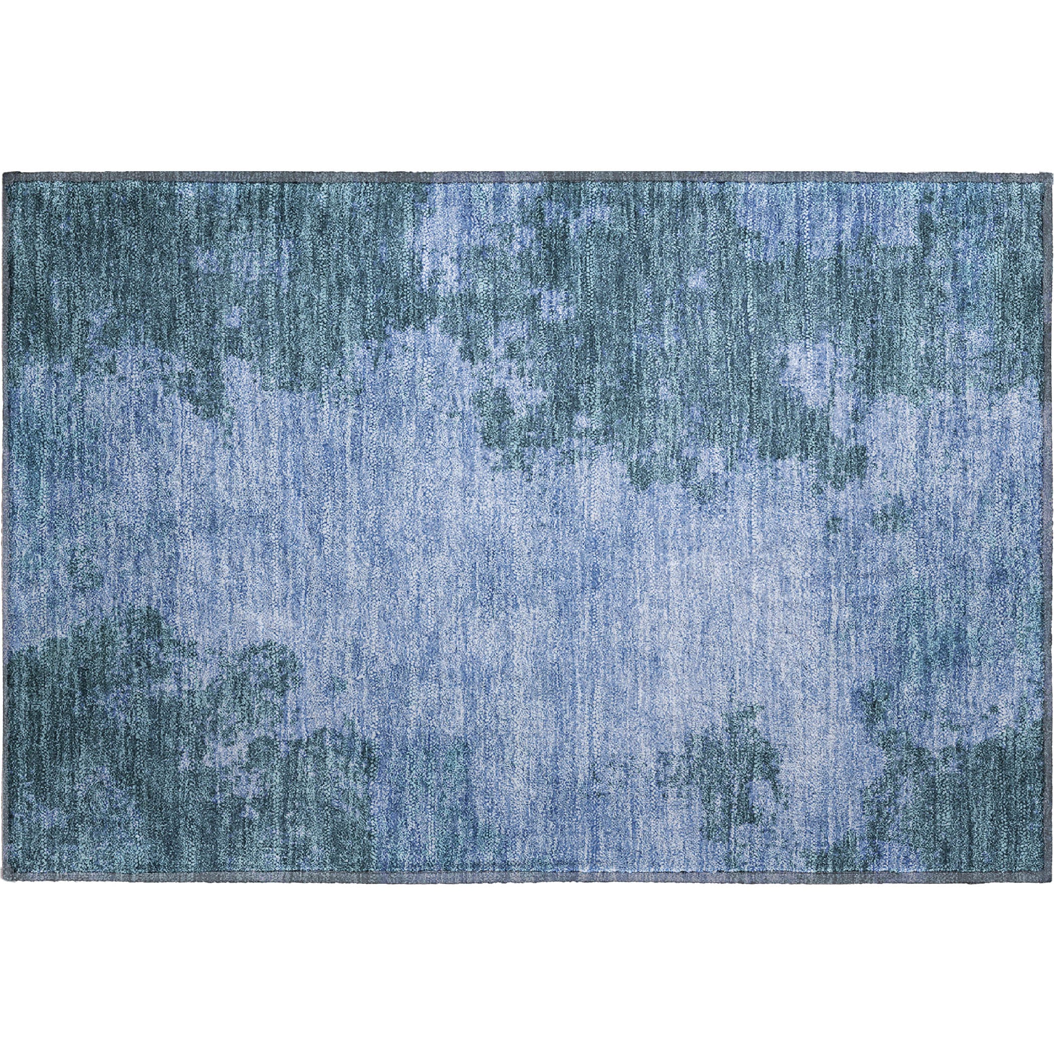 Dubrovnik Machine Washable Transitional Denim Blue Rug 1'8" x 2'6" #shape_Rectangle