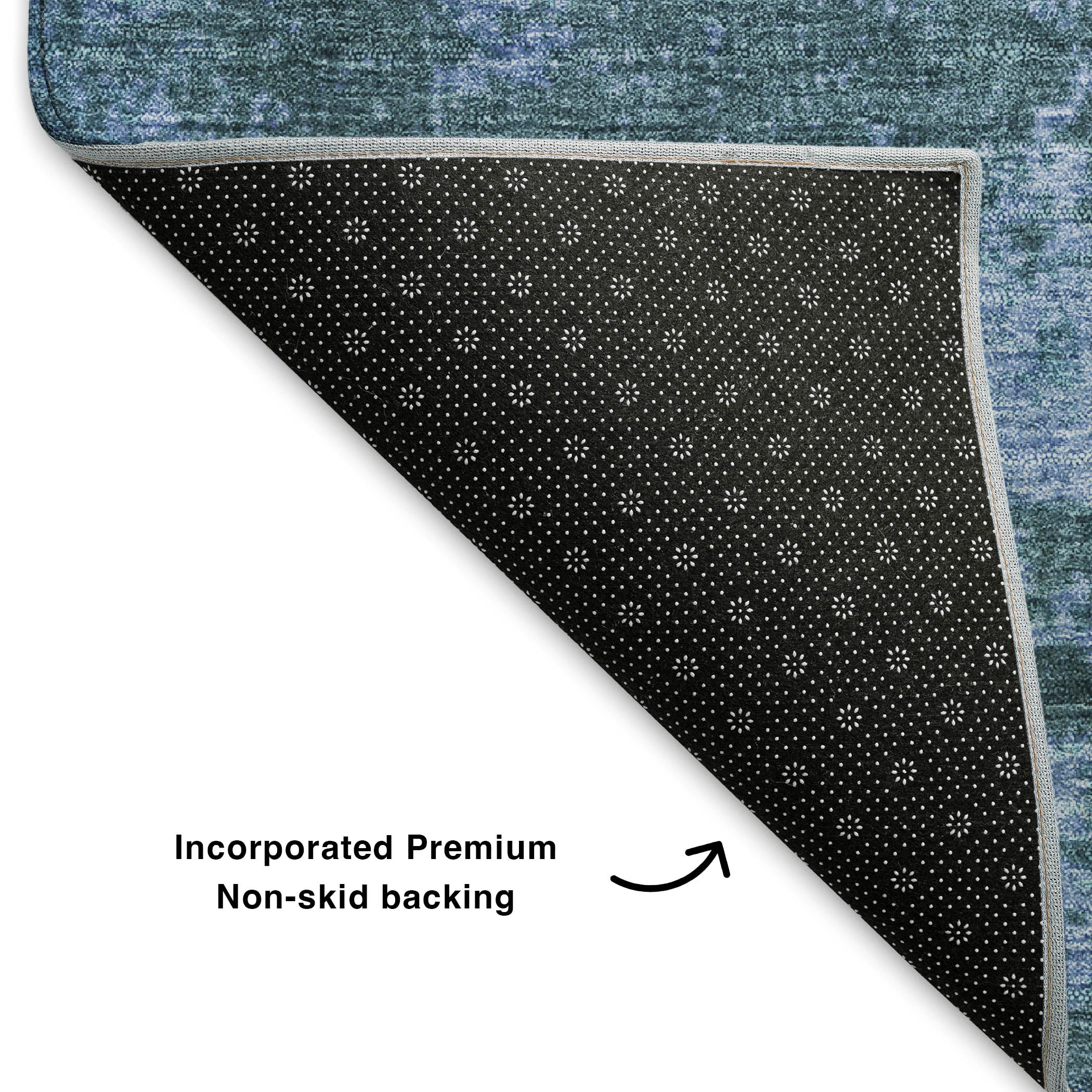 Dubrovnik Machine Washable Transitional Denim Blue Rug 1'8" x 2'6" #shape_Rectangle