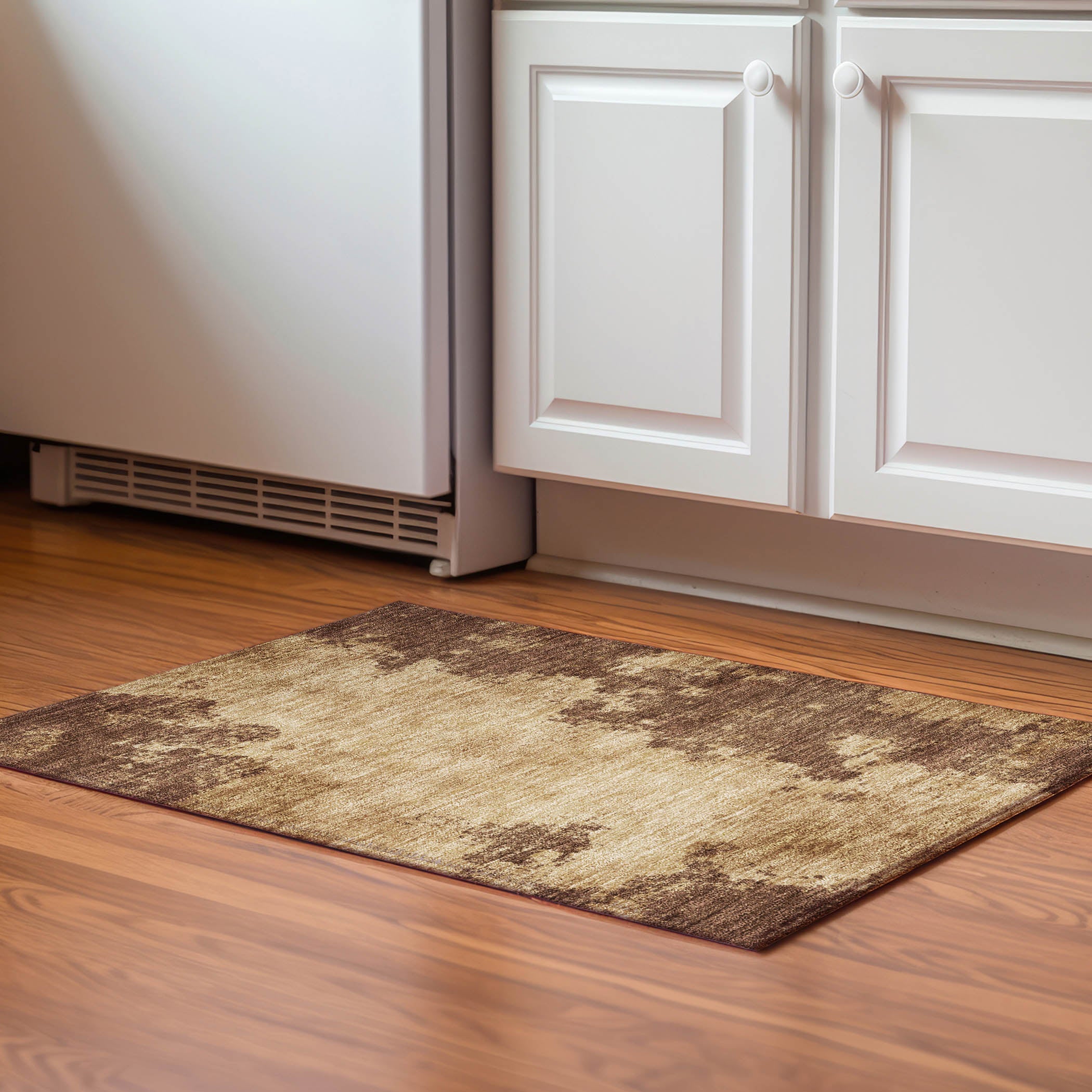 Dubrovnik Machine Washable Transitional Mocha Brown Rug 1'8" x 2'6" #shape_Rectangle