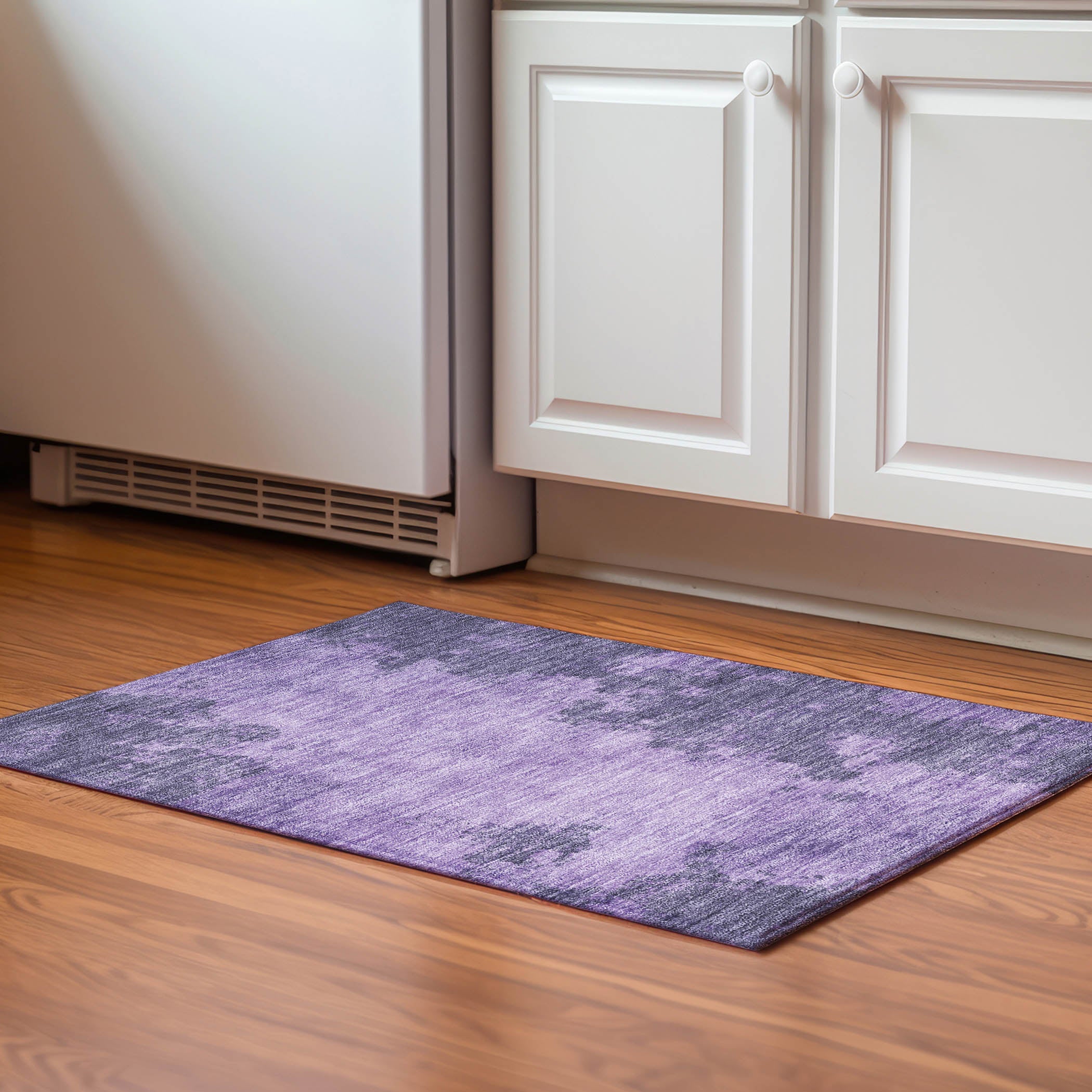 Dubrovnik Machine Washable Transitional Purple Rug 1'8" x 2'6" #shape_Rectangle