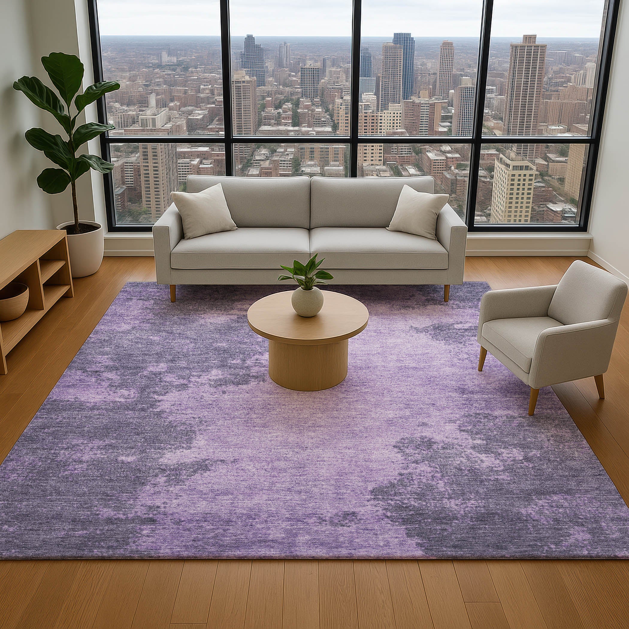 Dubrovnik Machine Washable Transitional Purple Rug 2'6" x 3'10" #shape_Rectangle
