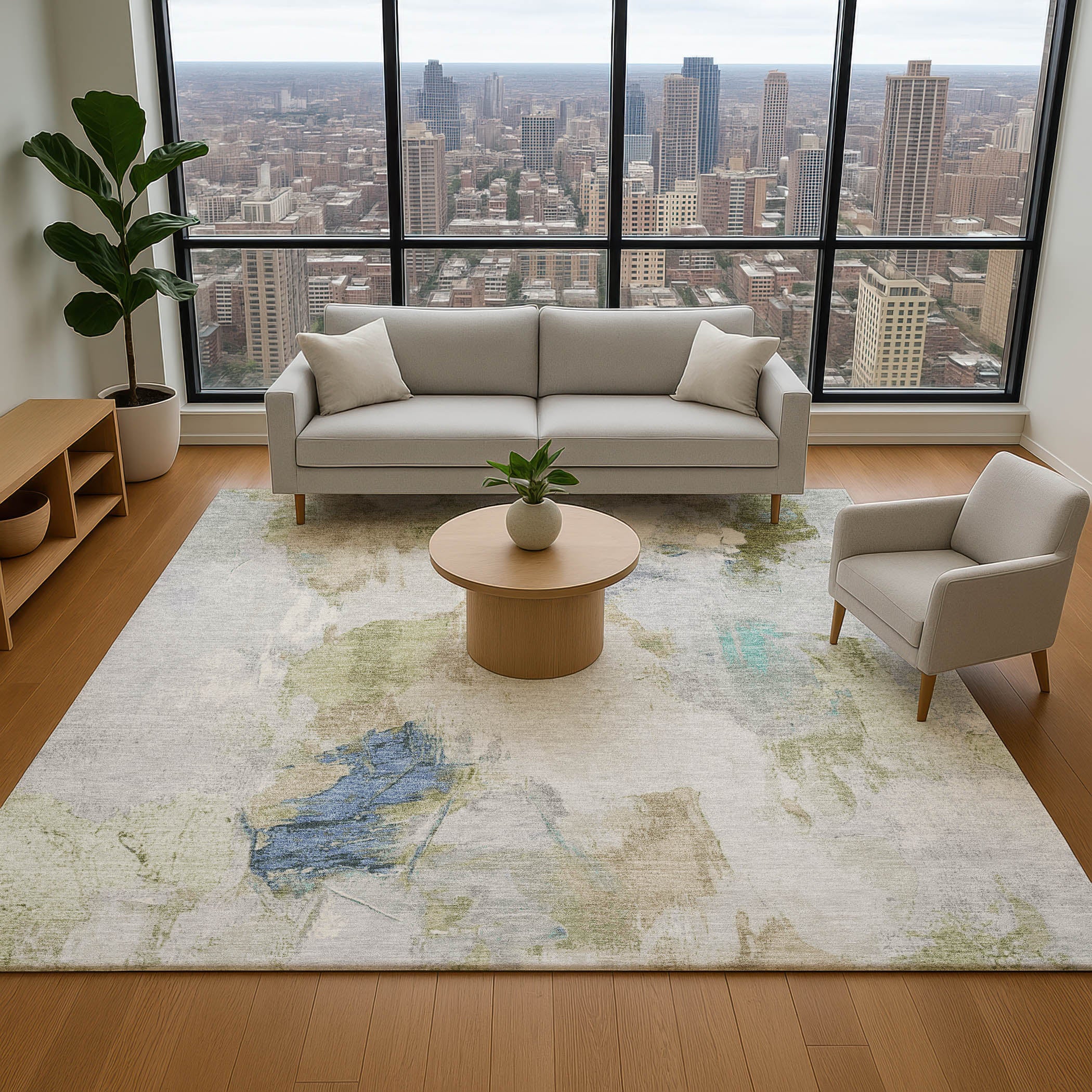 Reykjavik Machine Washable Transitional Beige Brown Rug 2'6" x 3'10" #shape_Rectangle