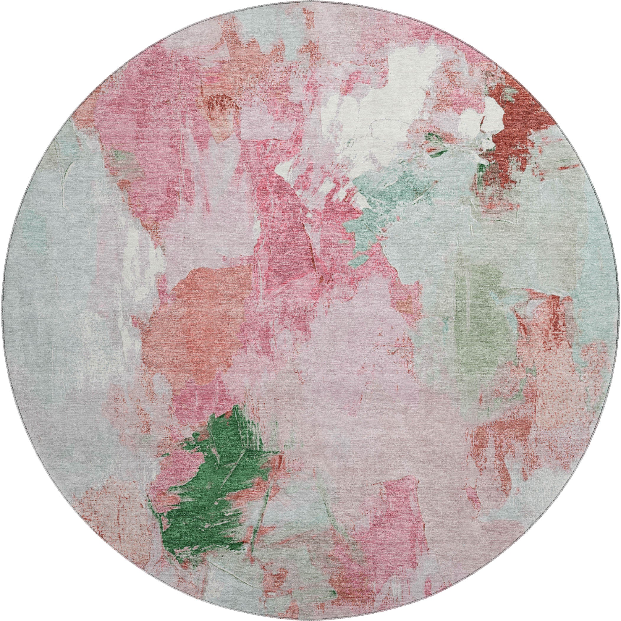 Reykjavik Machine Washable Transitional Blush Pink Rug 8' x 8' #shape_Round