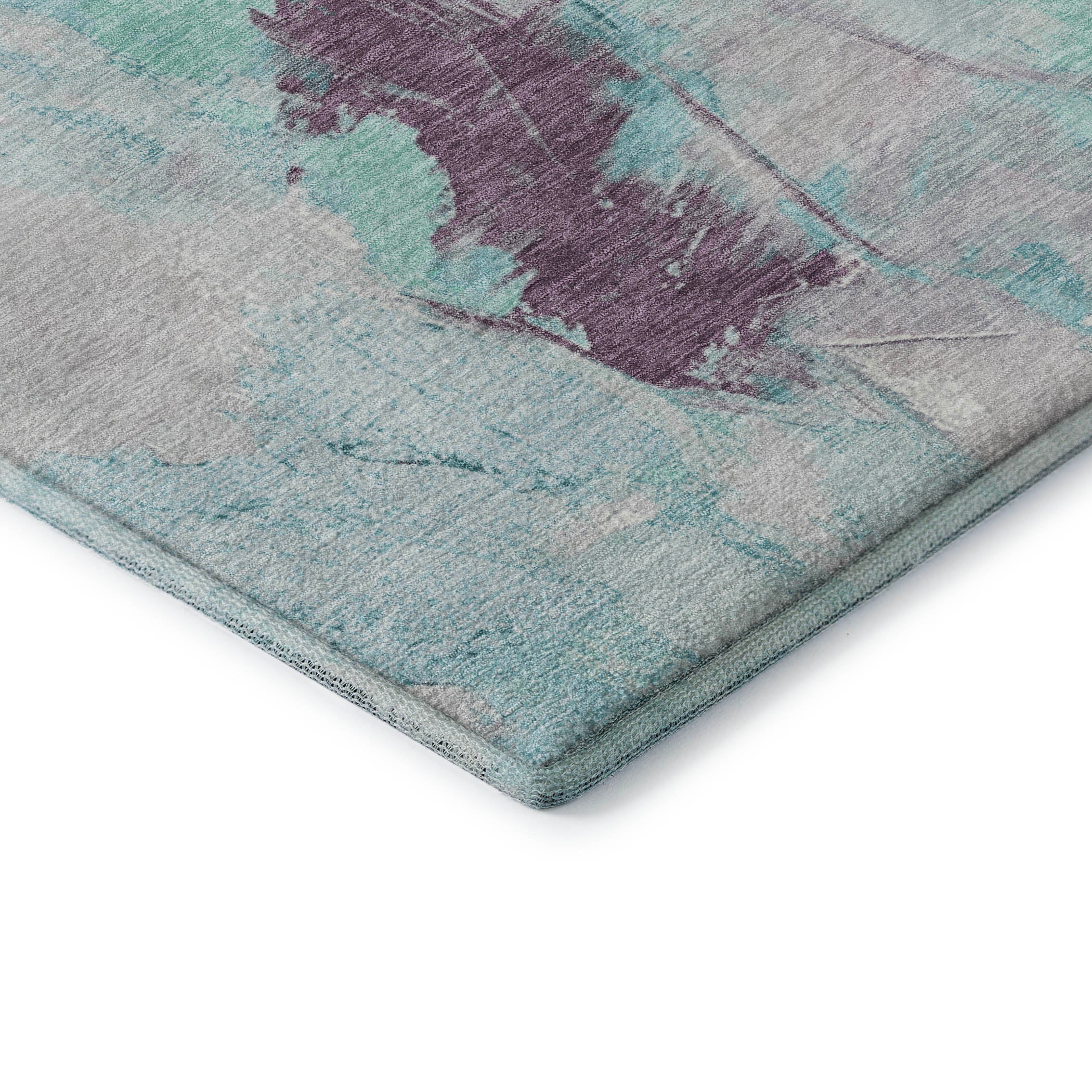 Reykjavik Machine Washable Transitional Teal Rug 1'8" x 2'6" #shape_Rectangle