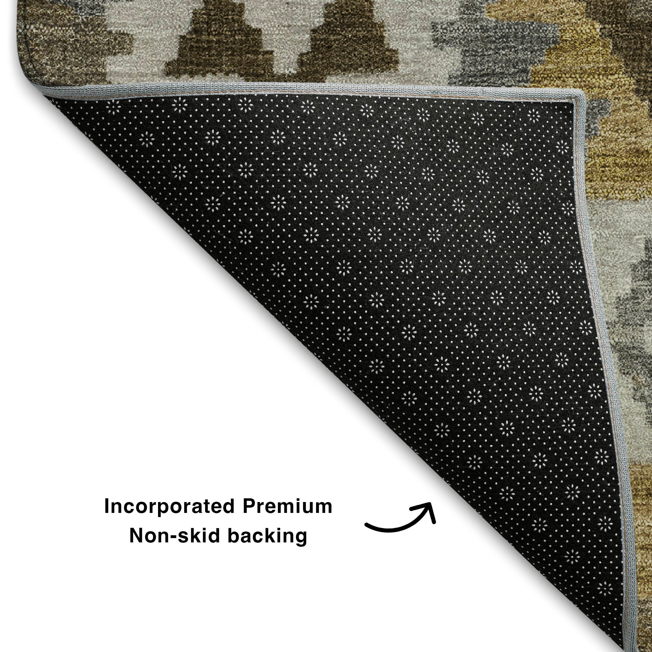 Chiang Mai Machine Washable Transitional Brown Rug 1'8" x 2'6" #shape_Rectangle